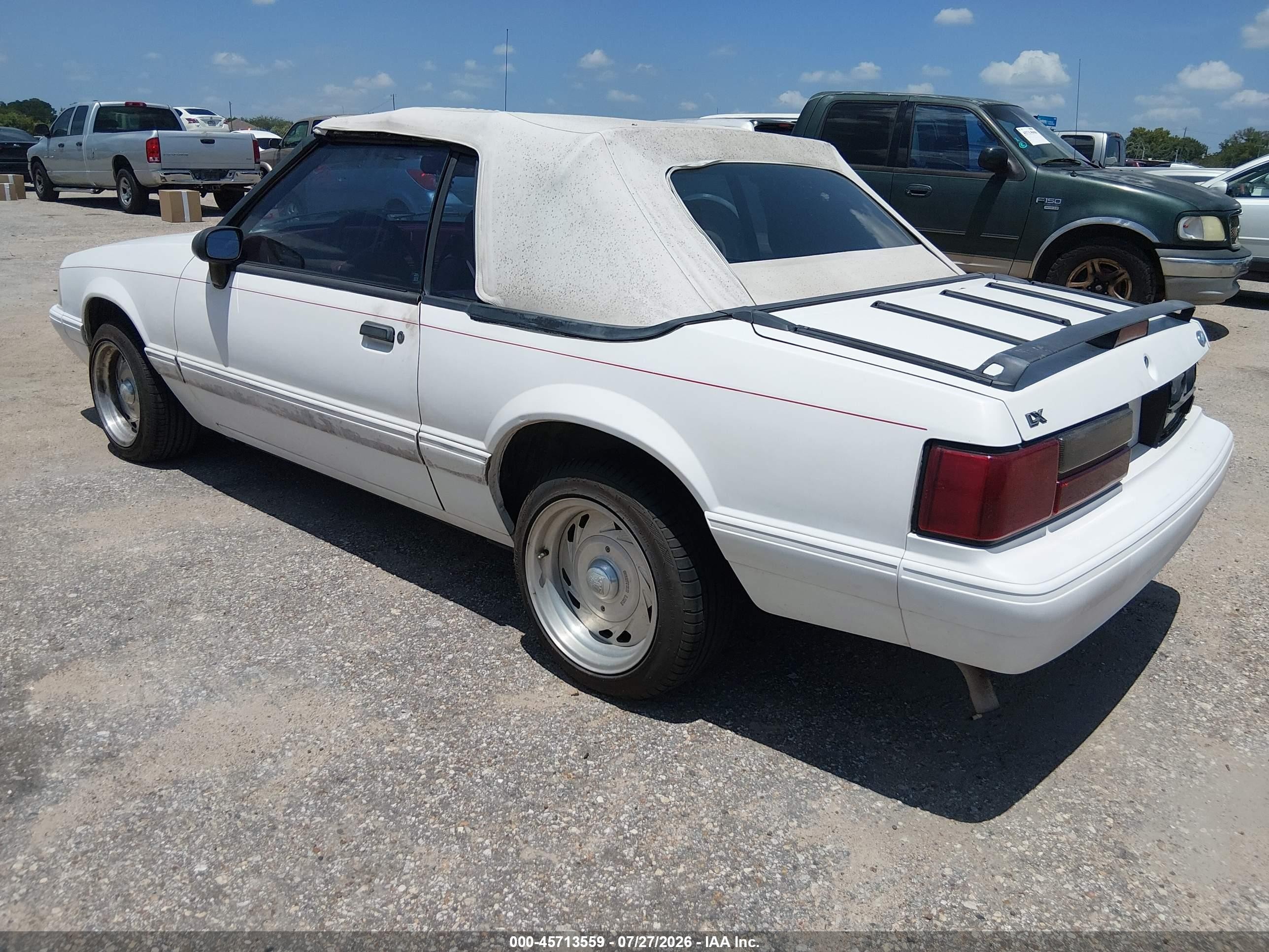 1993 Ford Mustang Lx White vin: 1FACP44M8PF137956