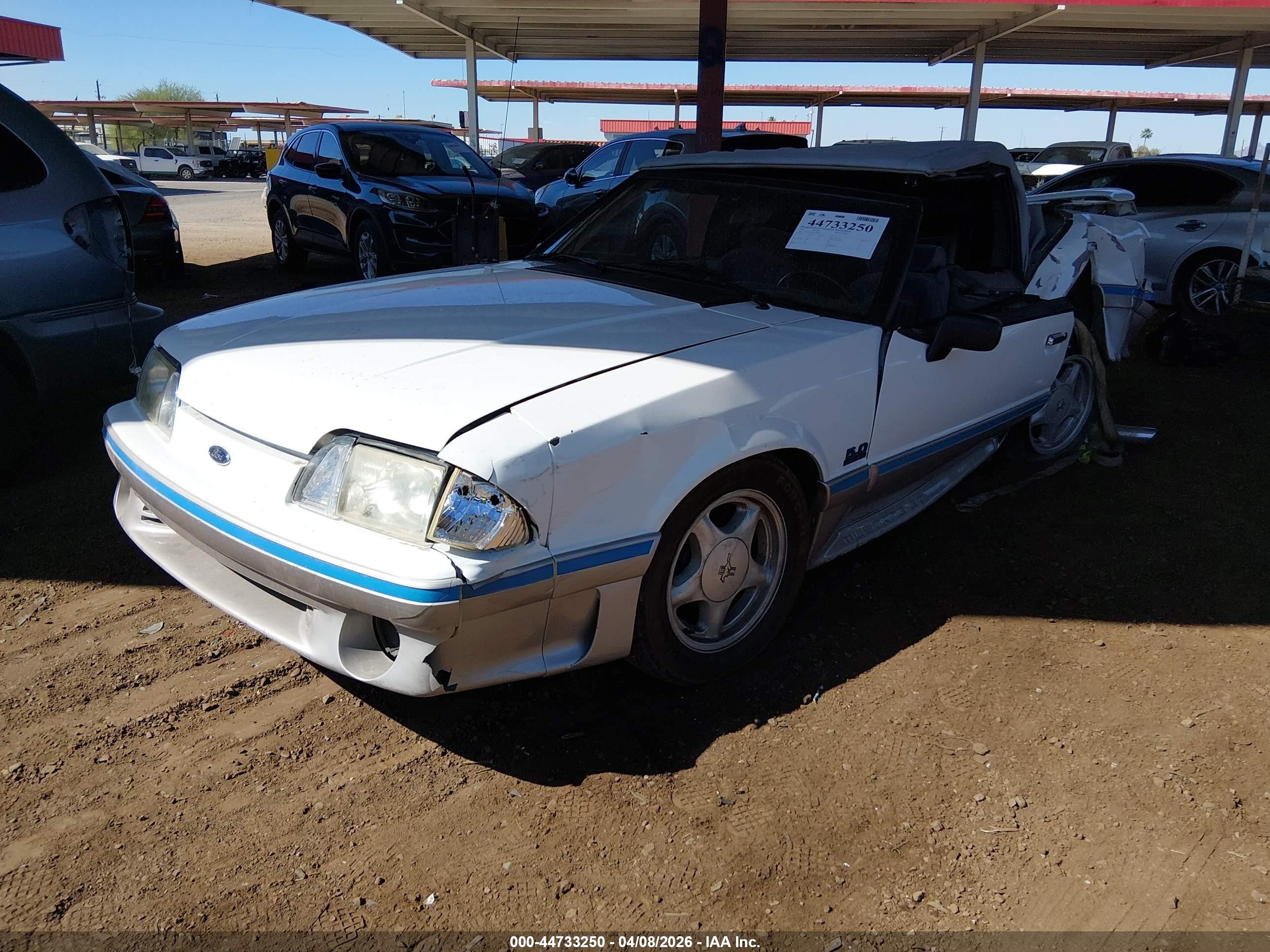 1991 Ford Mustang Gt/cobra Gt White vin: 1FACP45E0MF196003