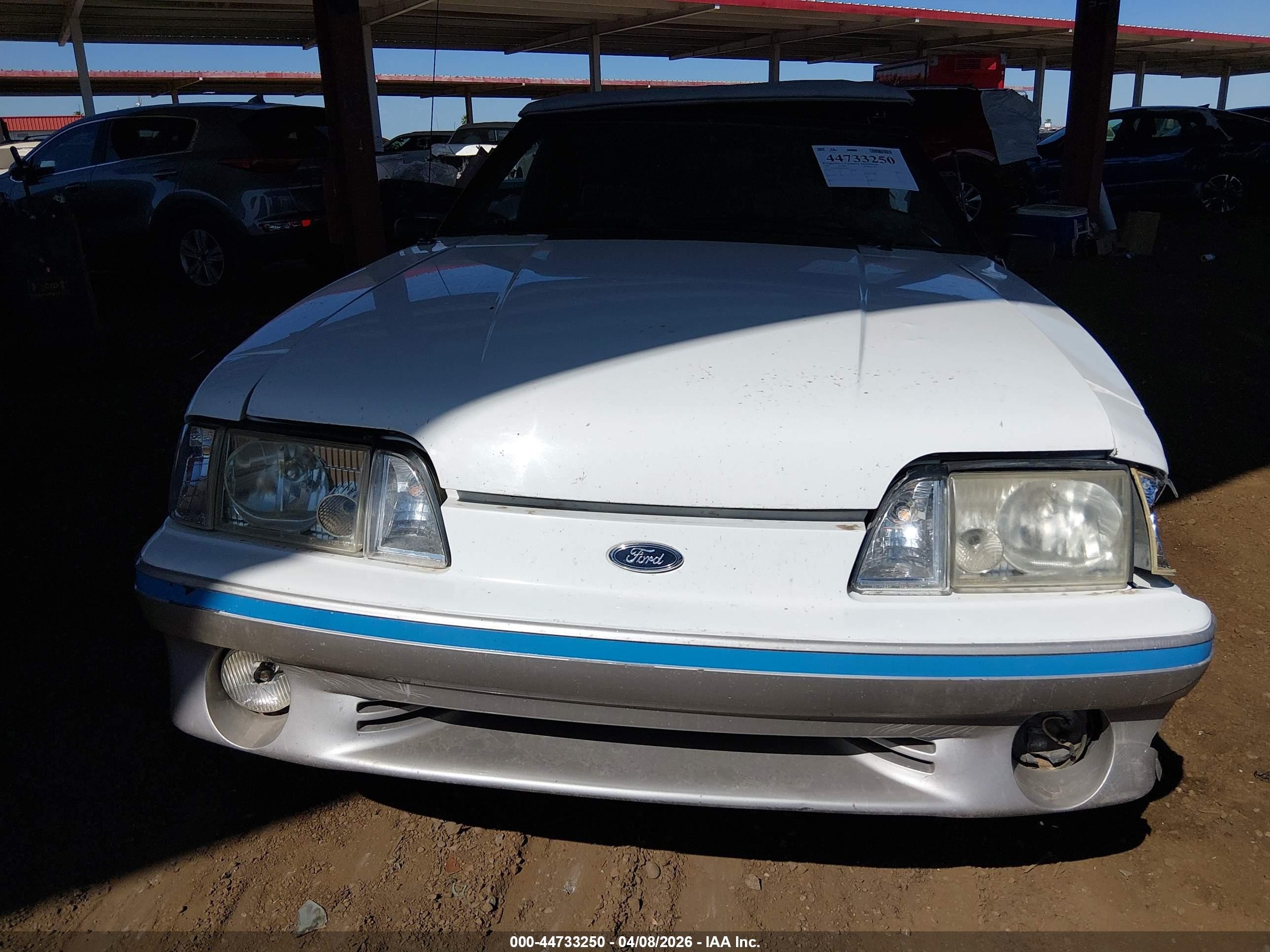 1991 Ford Mustang Gt/cobra Gt White vin: 1FACP45E0MF196003