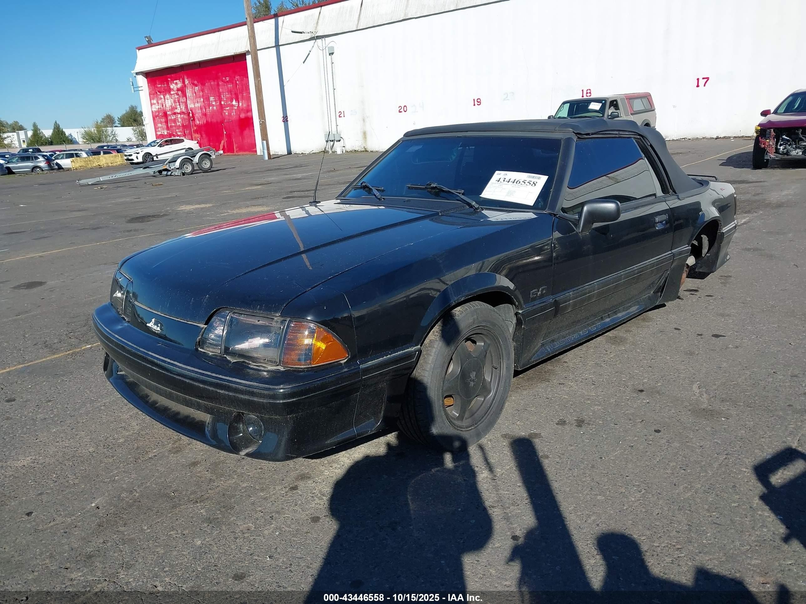 1991 Ford Mustang Gt/cobra Gt Black vin: 1FACP45E2MF171362