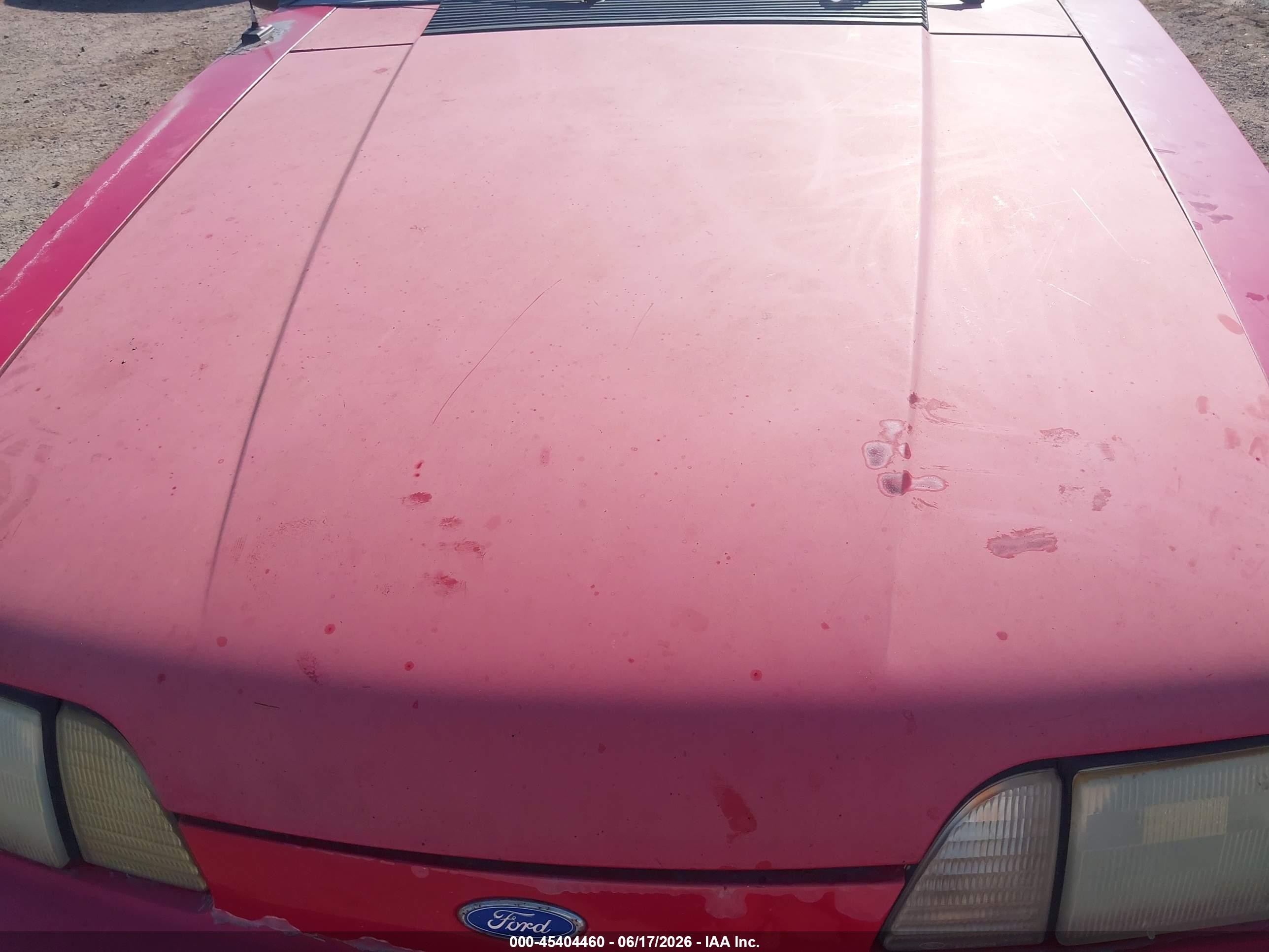 1992 Ford Mustang Gt/cobra Gt Red vin: 1FACP45E4NF152135