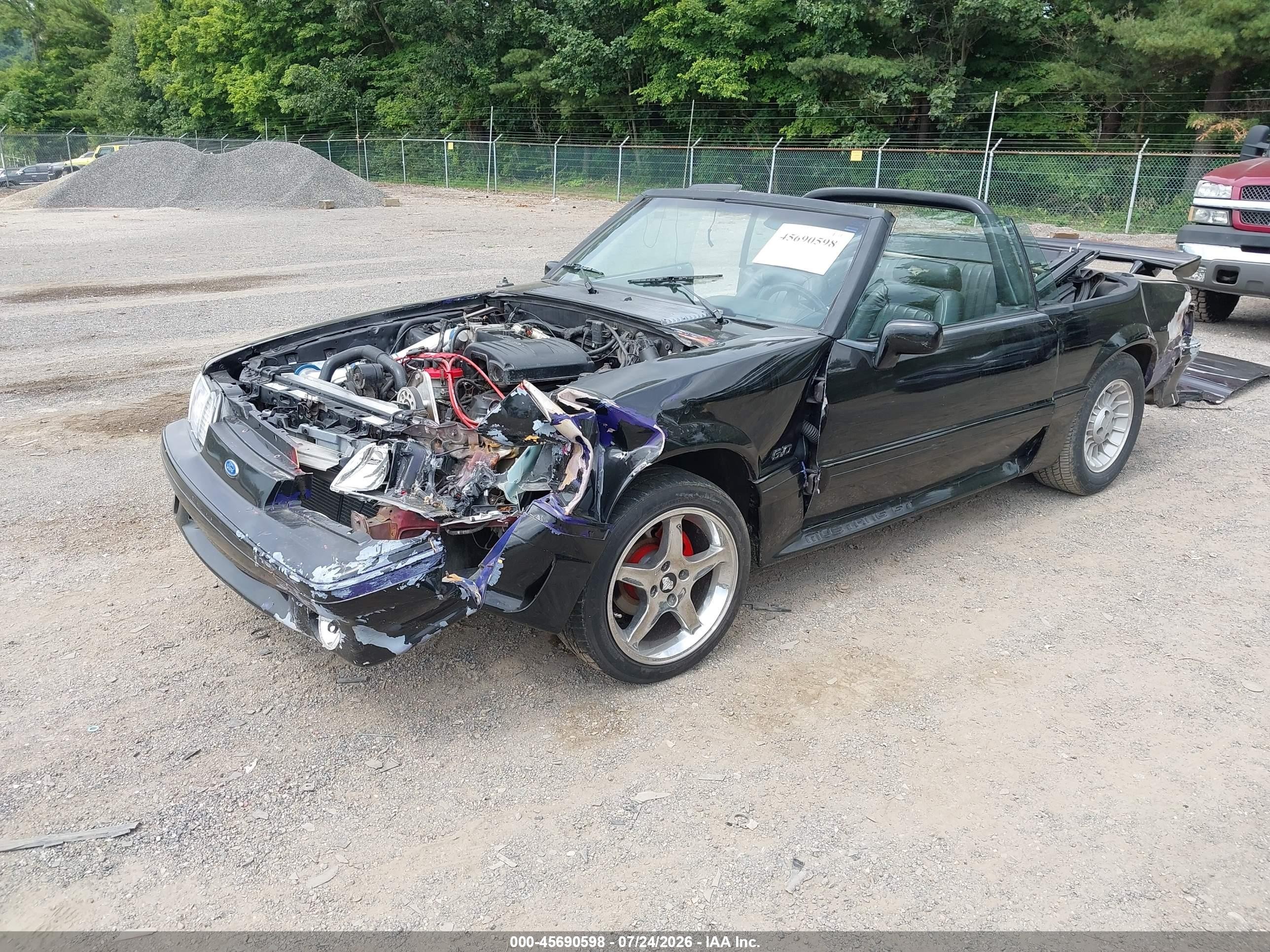 1990 Ford Mustang Gt/cobra Gt Black vin: 1FACP45E6LF173548