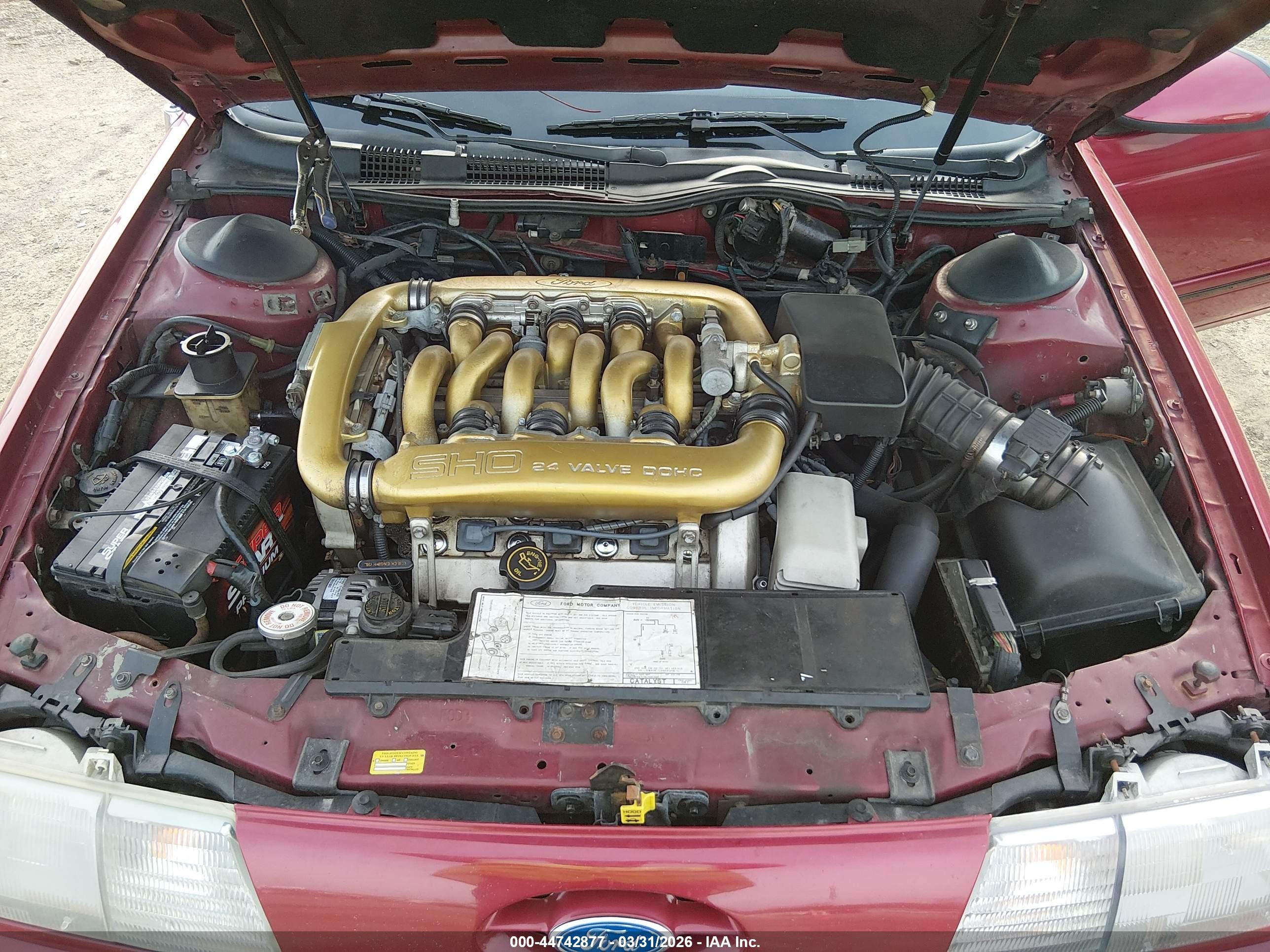 1990 Ford Taurus Sho Red vin: 1FACP54Y0LA234293