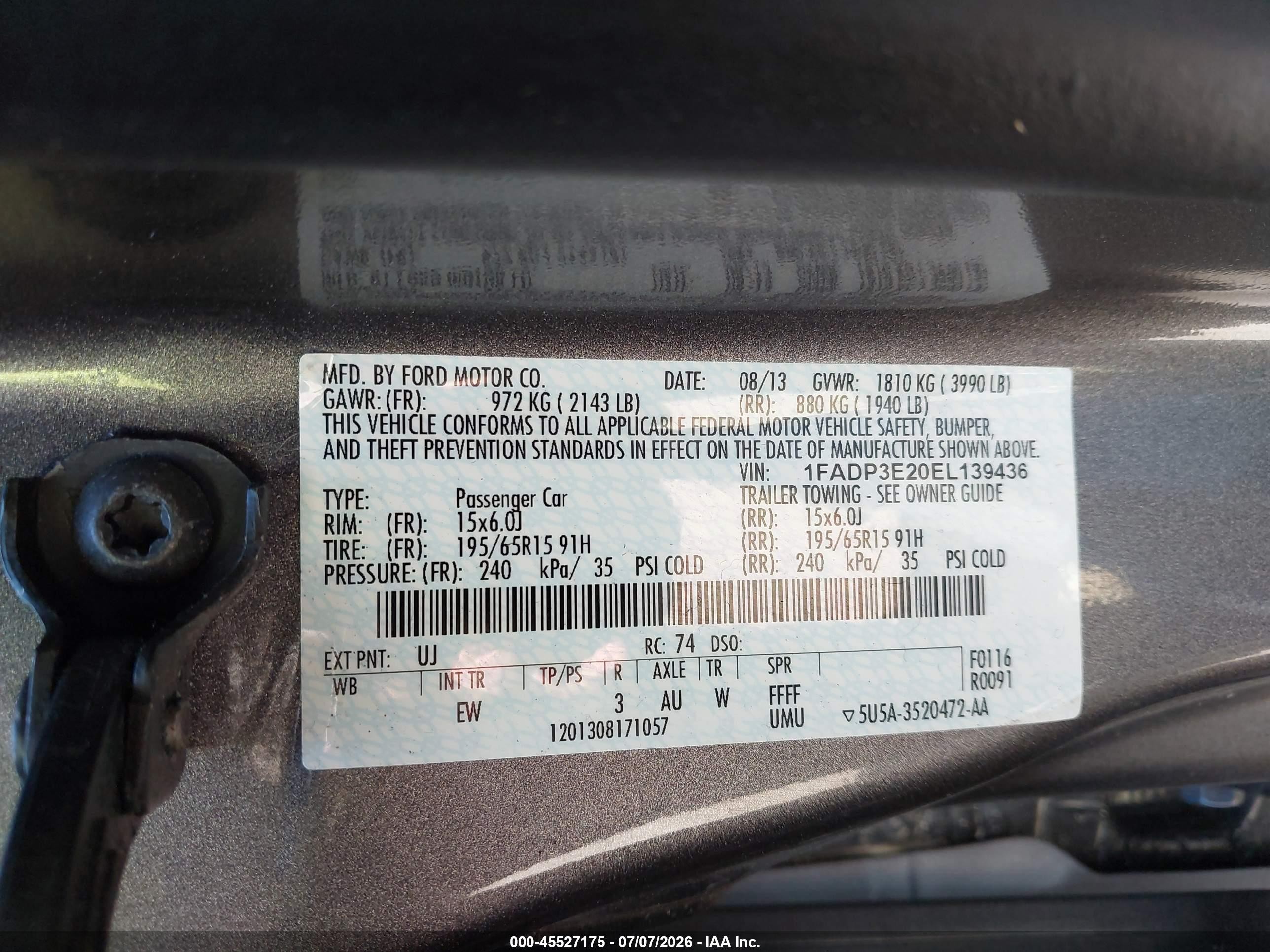 2014 Ford Focus S Gray vin: 1FADP3E20EL139436