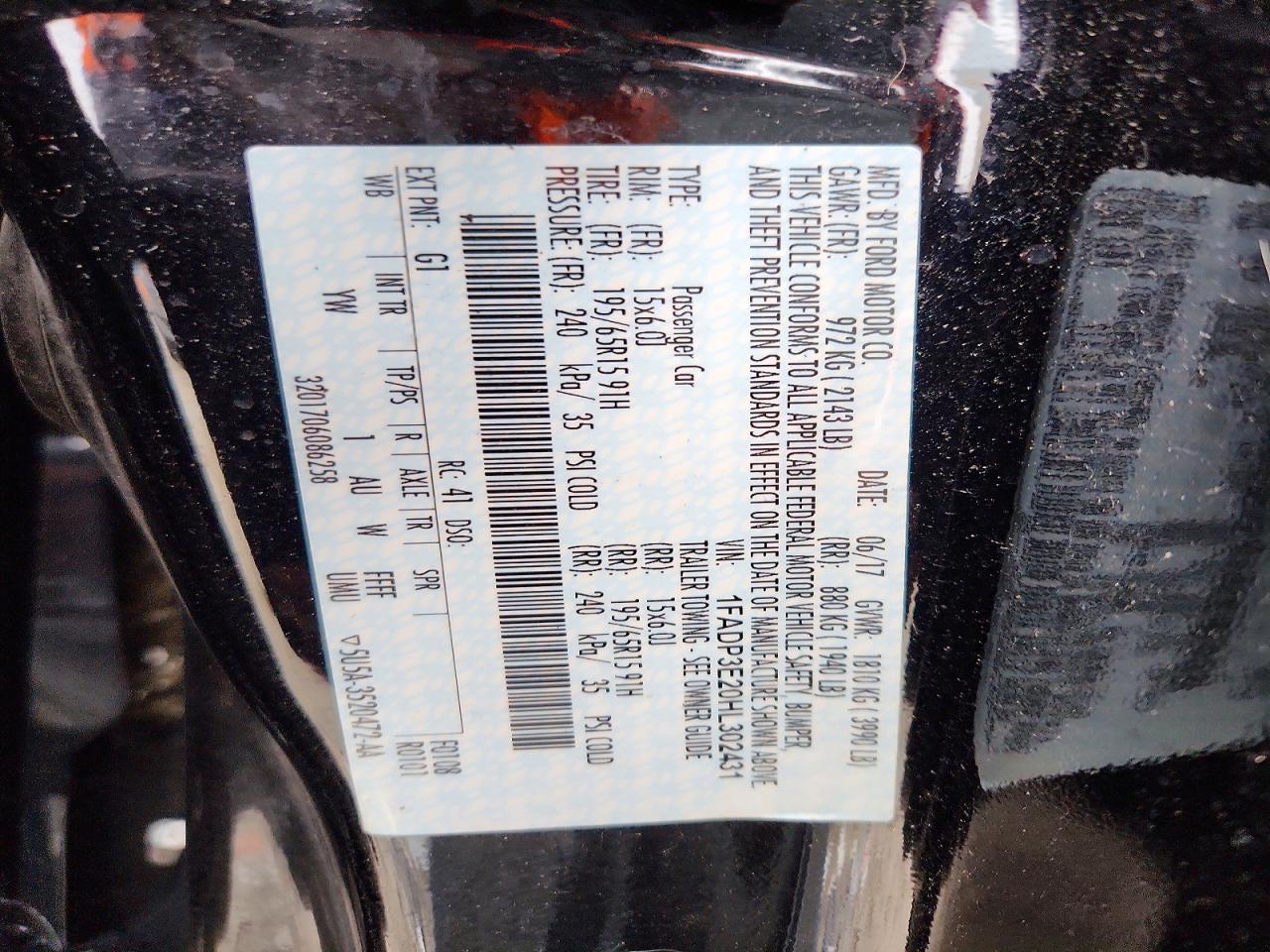 2017 Ford Focus S Black vin: 1FADP3E20HL302431