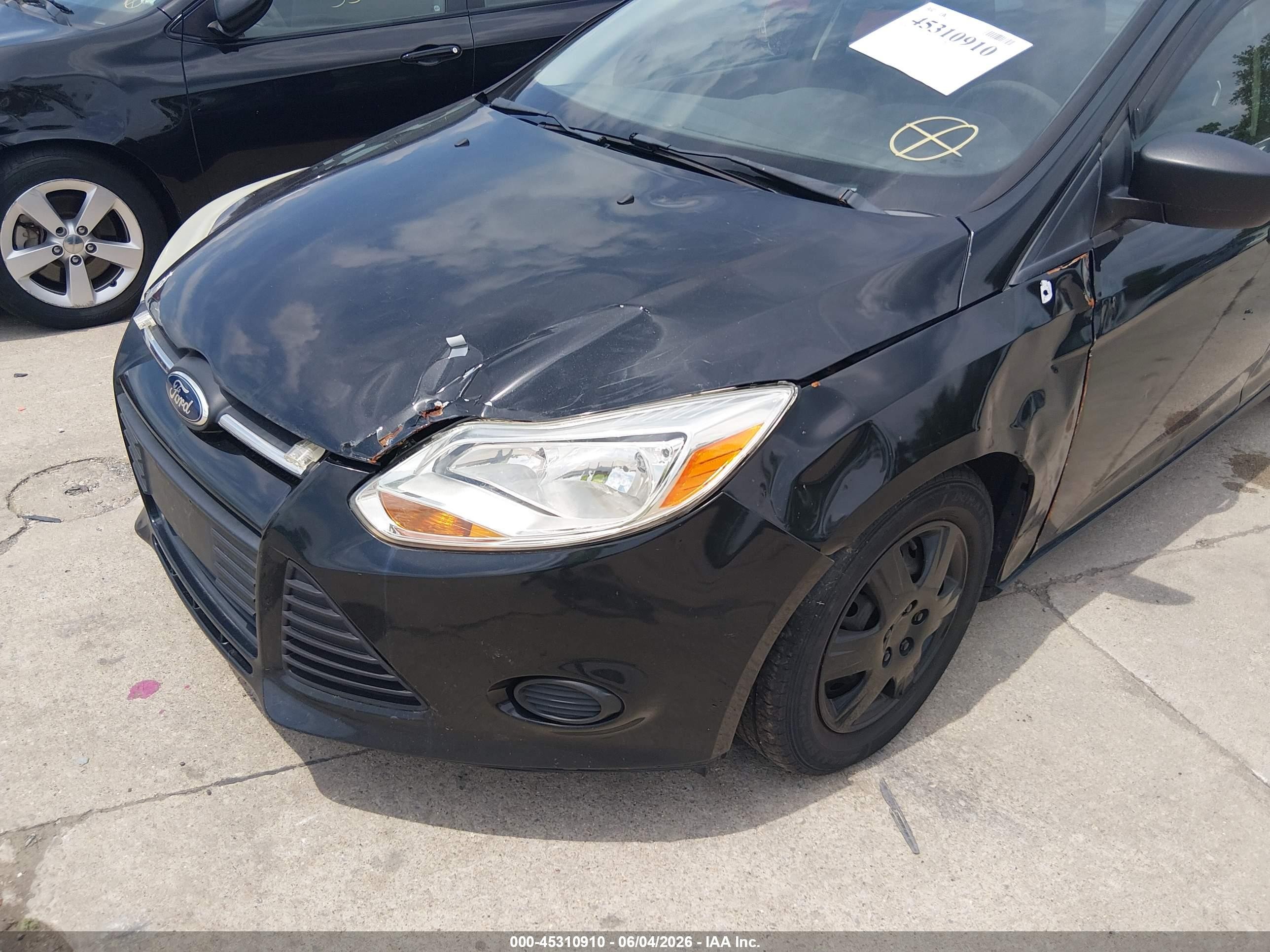2013 Ford Focus S Black vin: 1FADP3E21DL257865