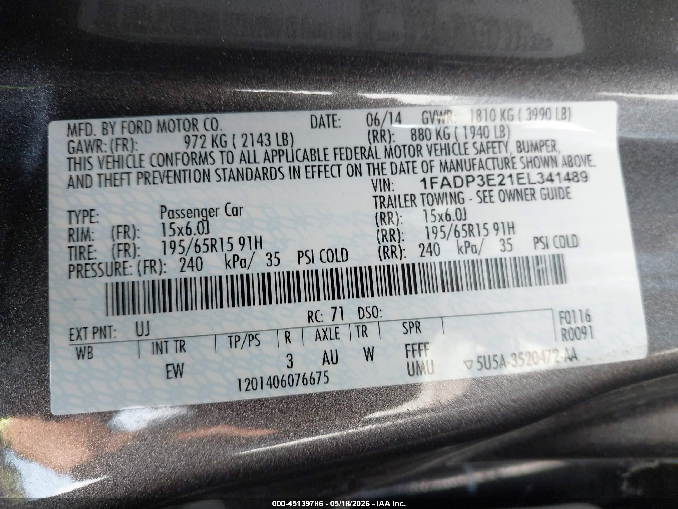 2014 Ford Focus S Серый vin: 1FADP3E21EL341489