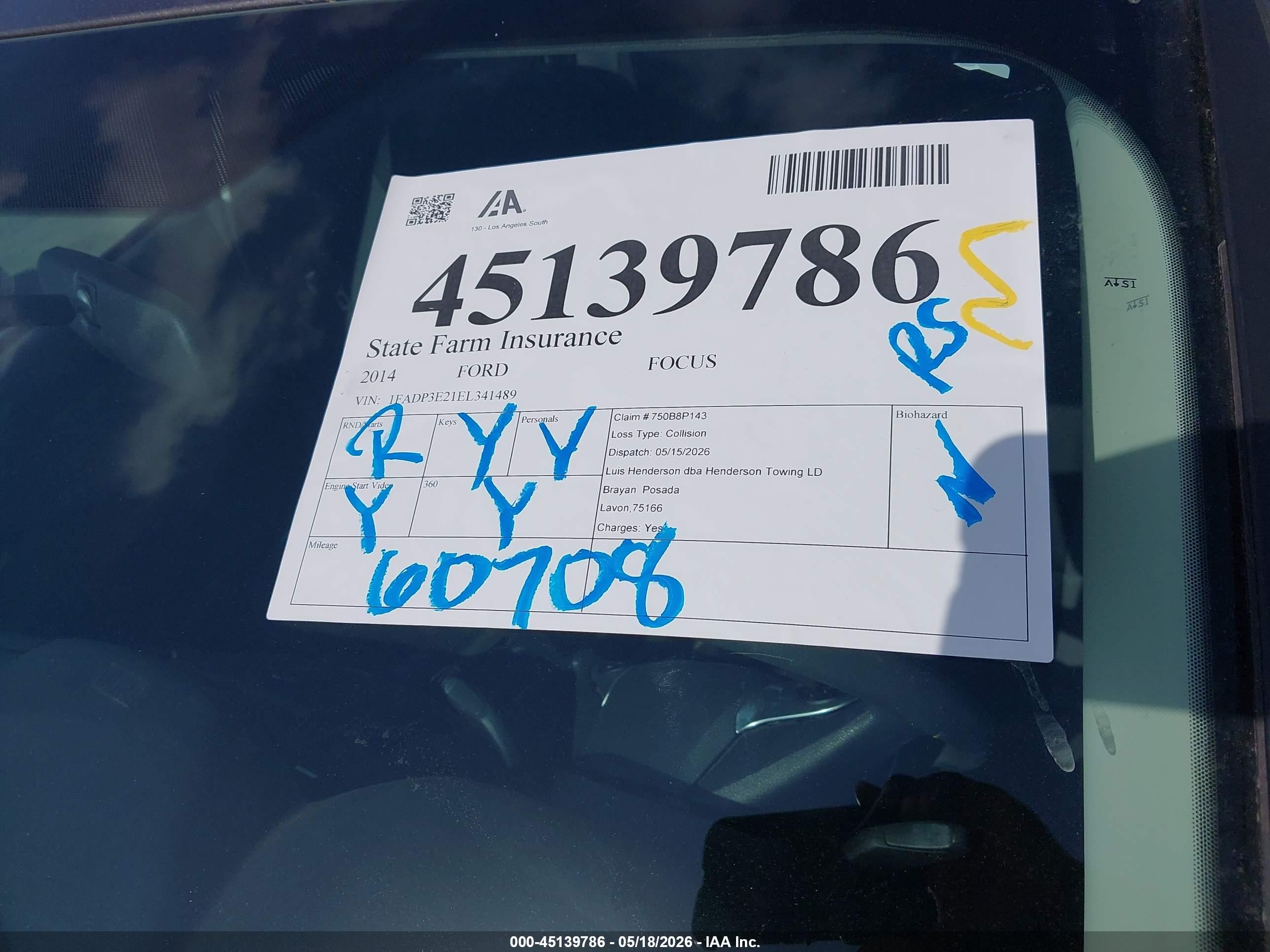 2014 Ford Focus S Серый vin: 1FADP3E21EL341489