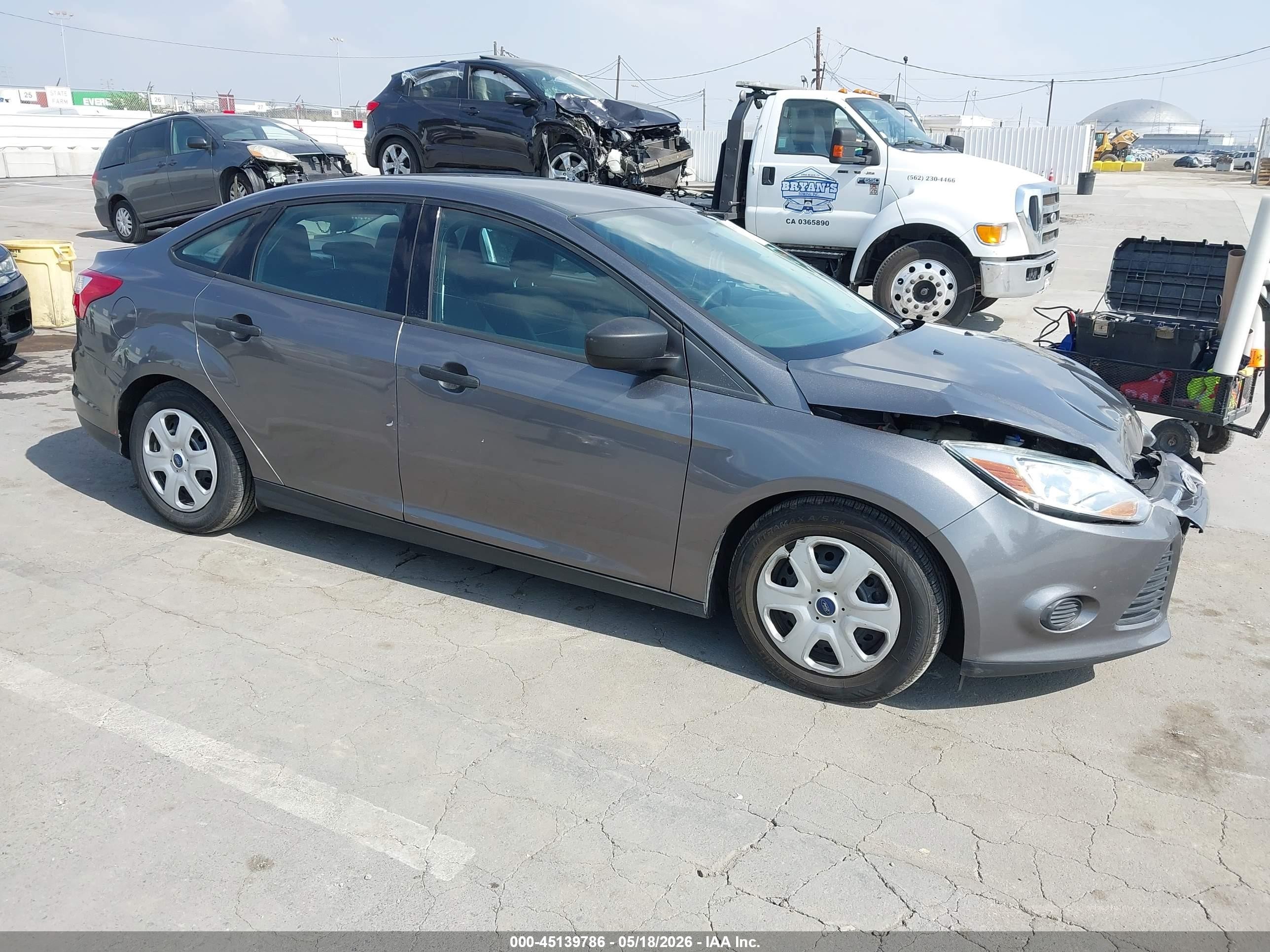 2014 Ford Focus S Gray vin: 1FADP3E21EL341489