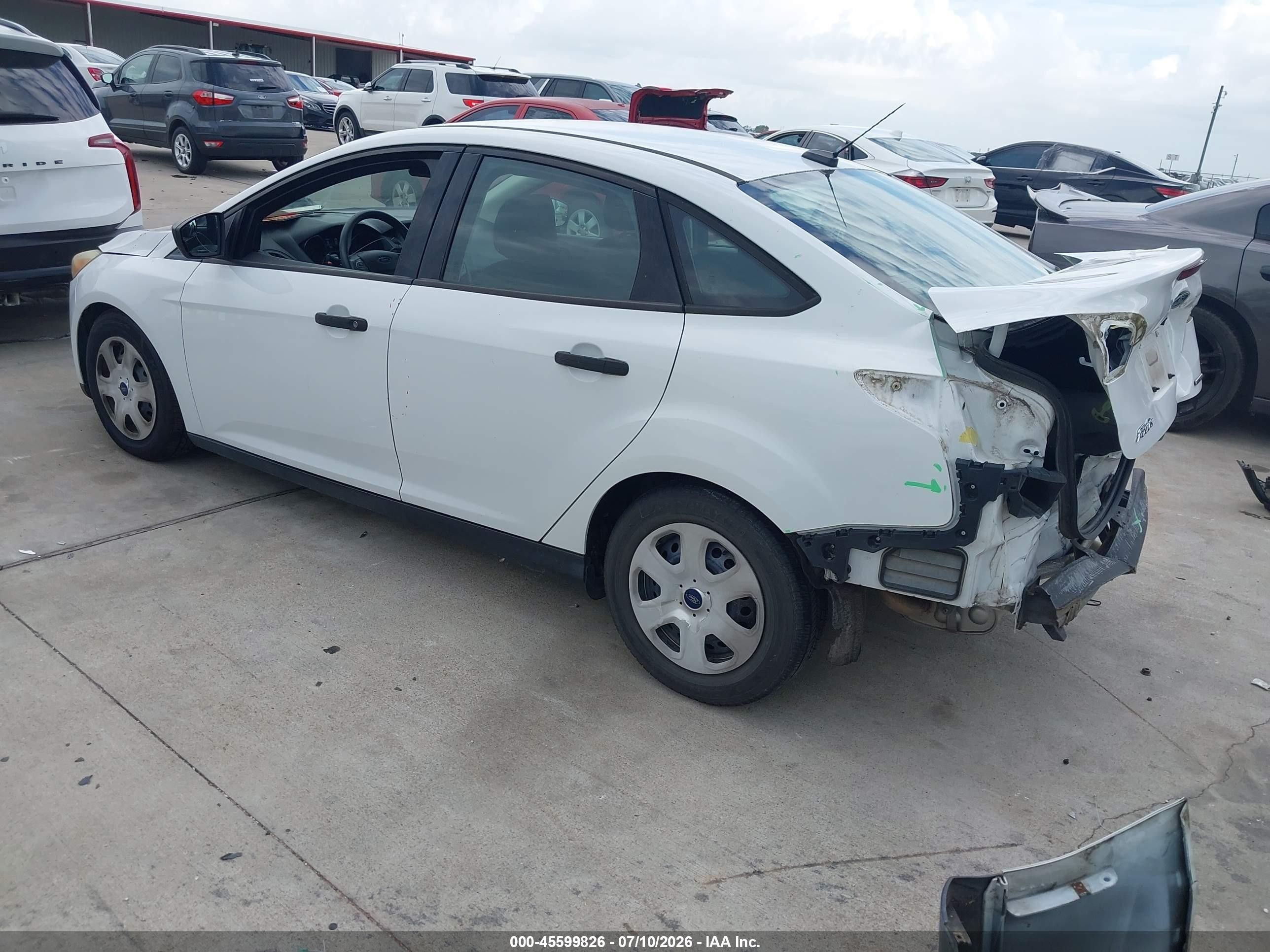 2015 Ford Focus S White vin: 1FADP3E21FL219152