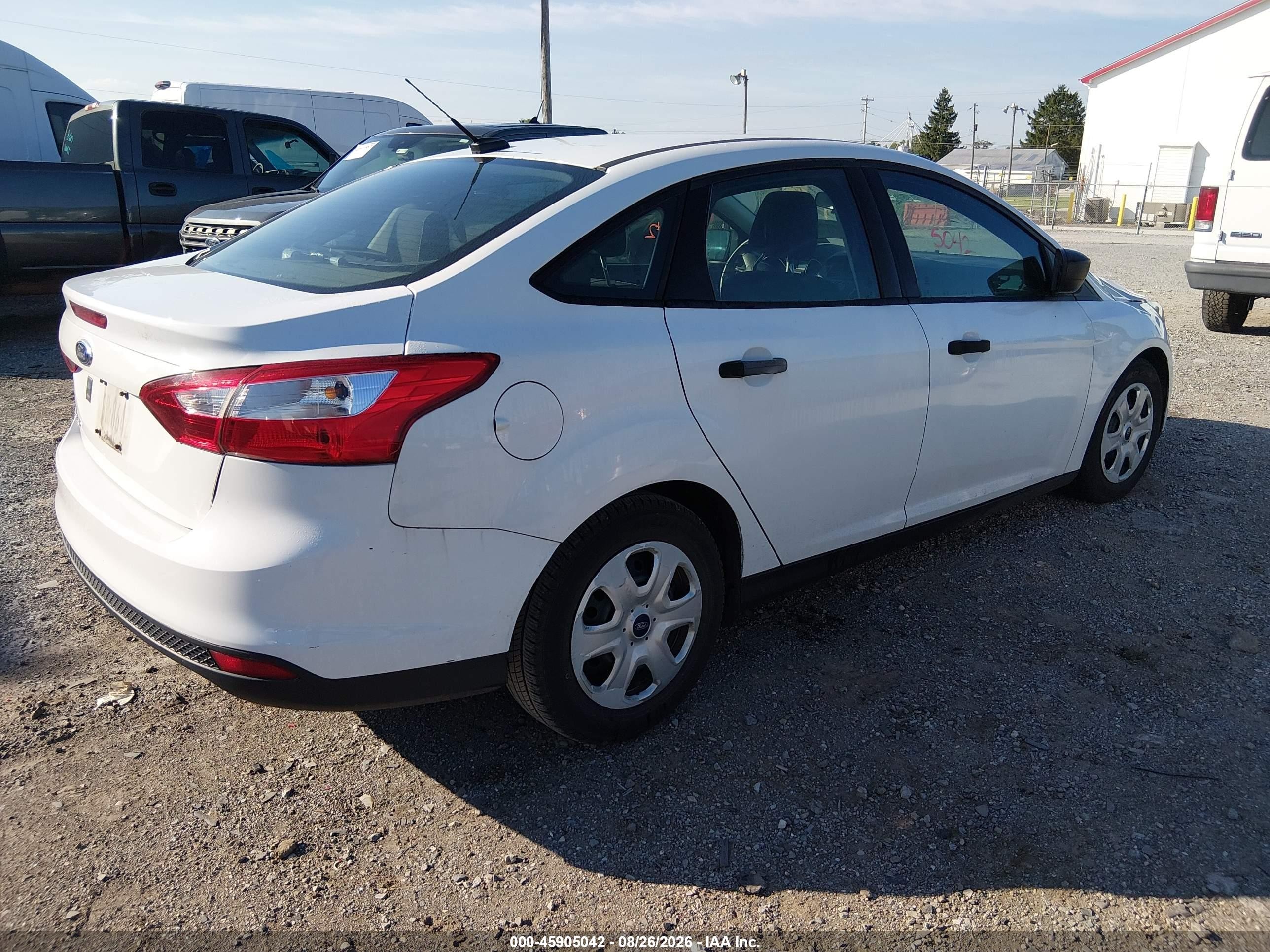 2013 Ford Focus S White vin: 1FADP3E24DL240459