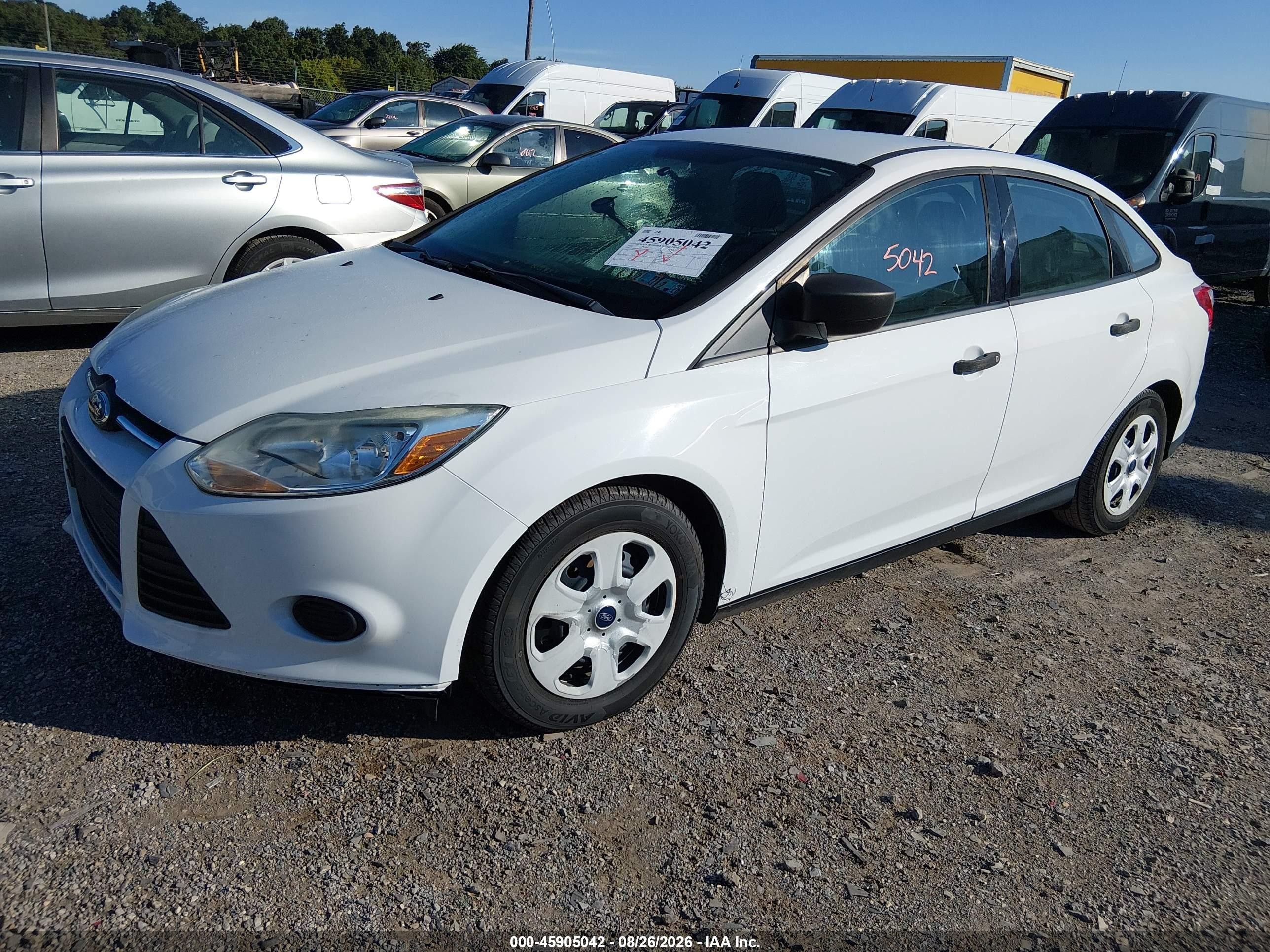 2013 Ford Focus S White vin: 1FADP3E24DL240459