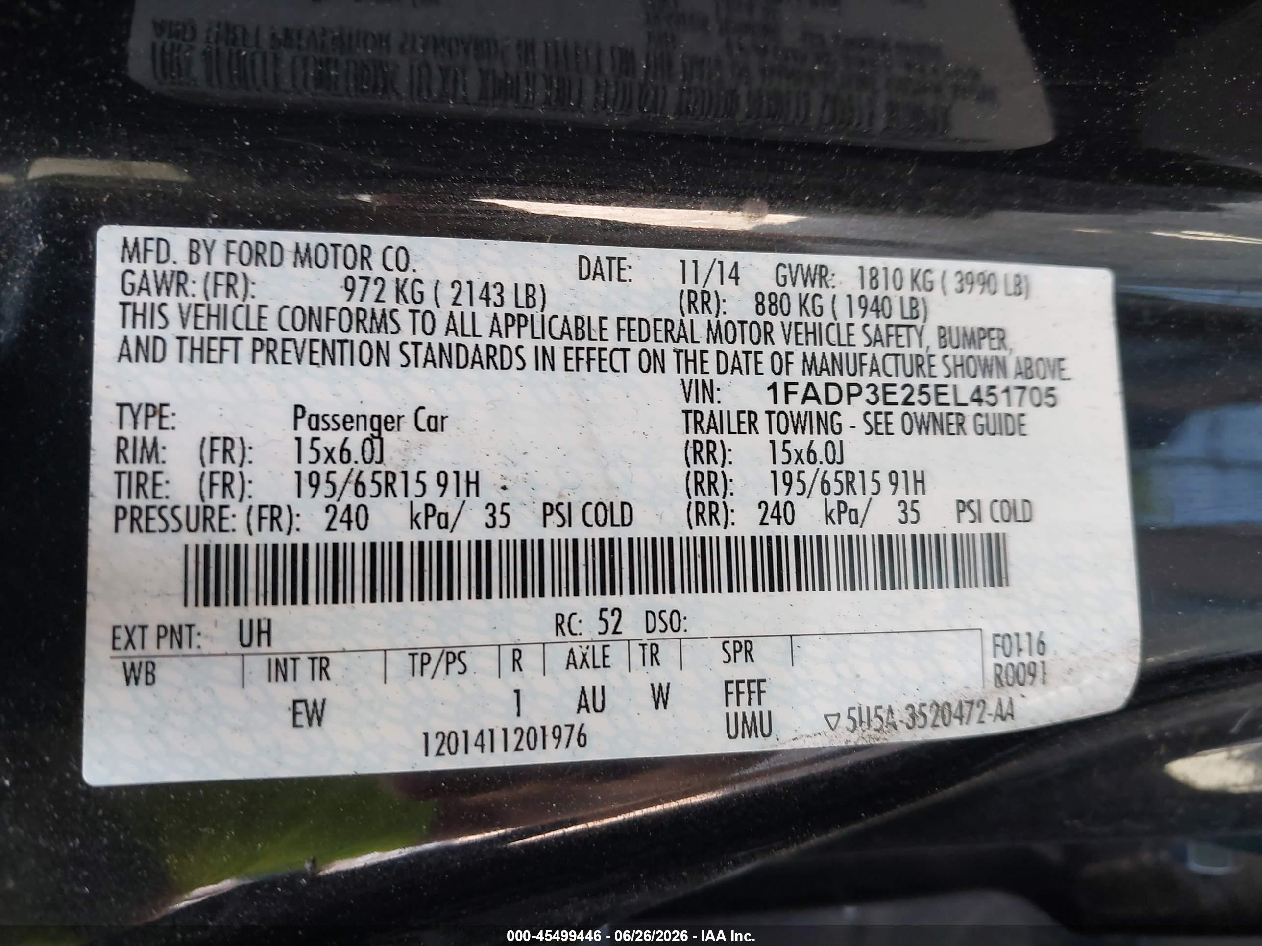 2014 Ford Focus S Black vin: 1FADP3E25EL451705