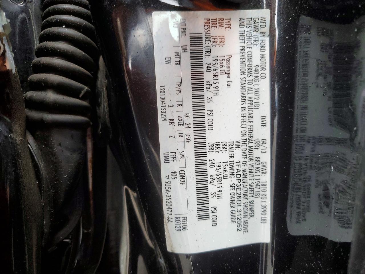 2013 Ford Focus S Black vin: 1FADP3E26DL312052
