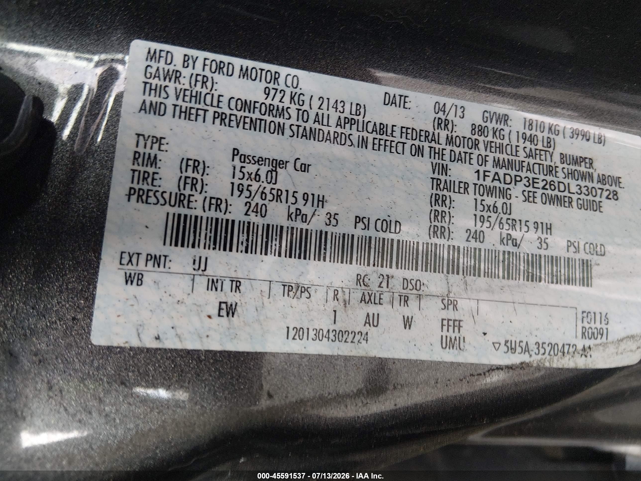 2013 Ford Focus S Серый vin: 1FADP3E26DL330728