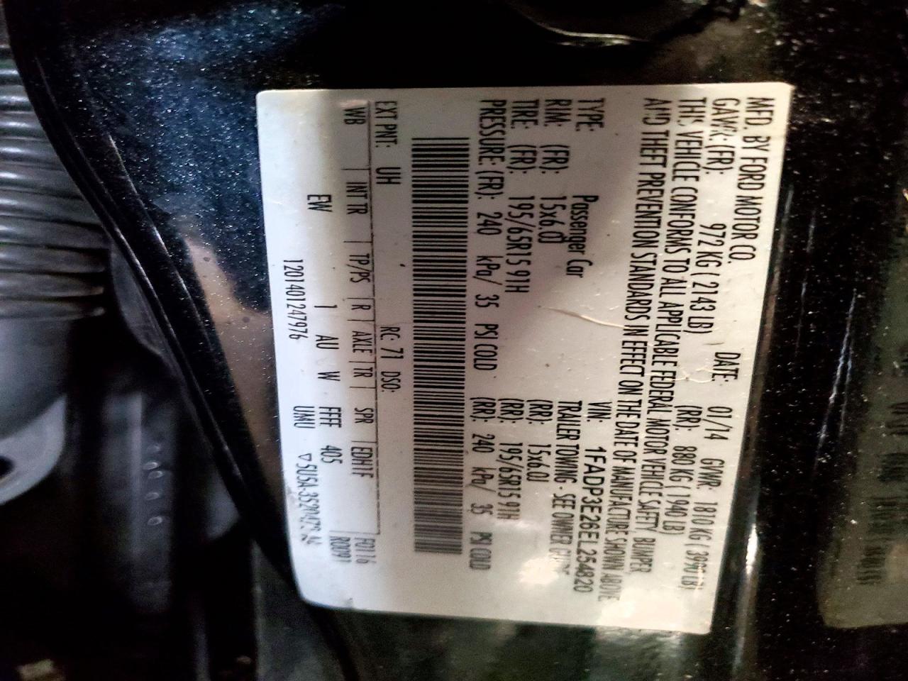 2014 Ford Focus S Black vin: 1FADP3E26EL254820