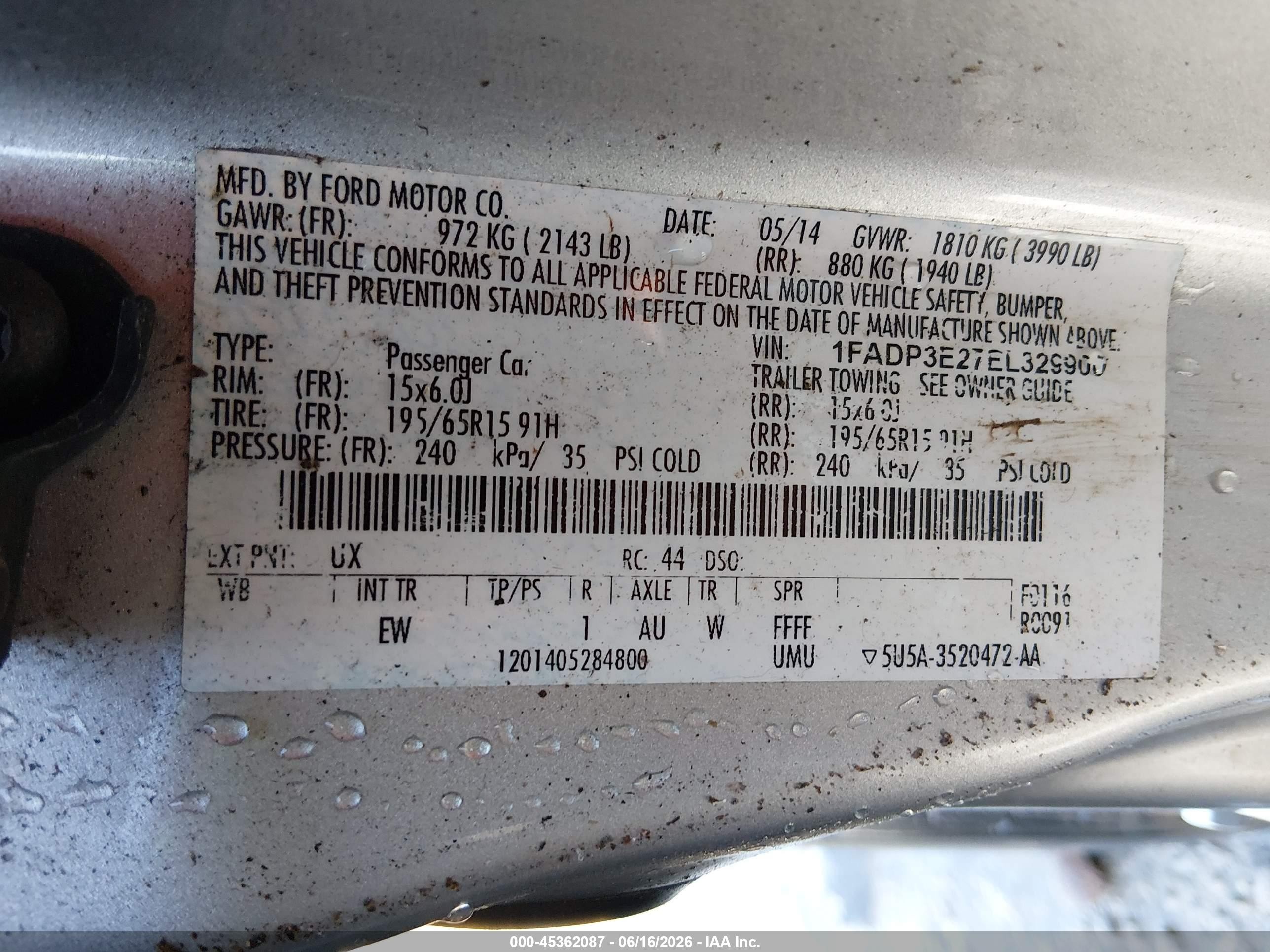 2014 Ford Focus S Silver vin: 1FADP3E27EL329900