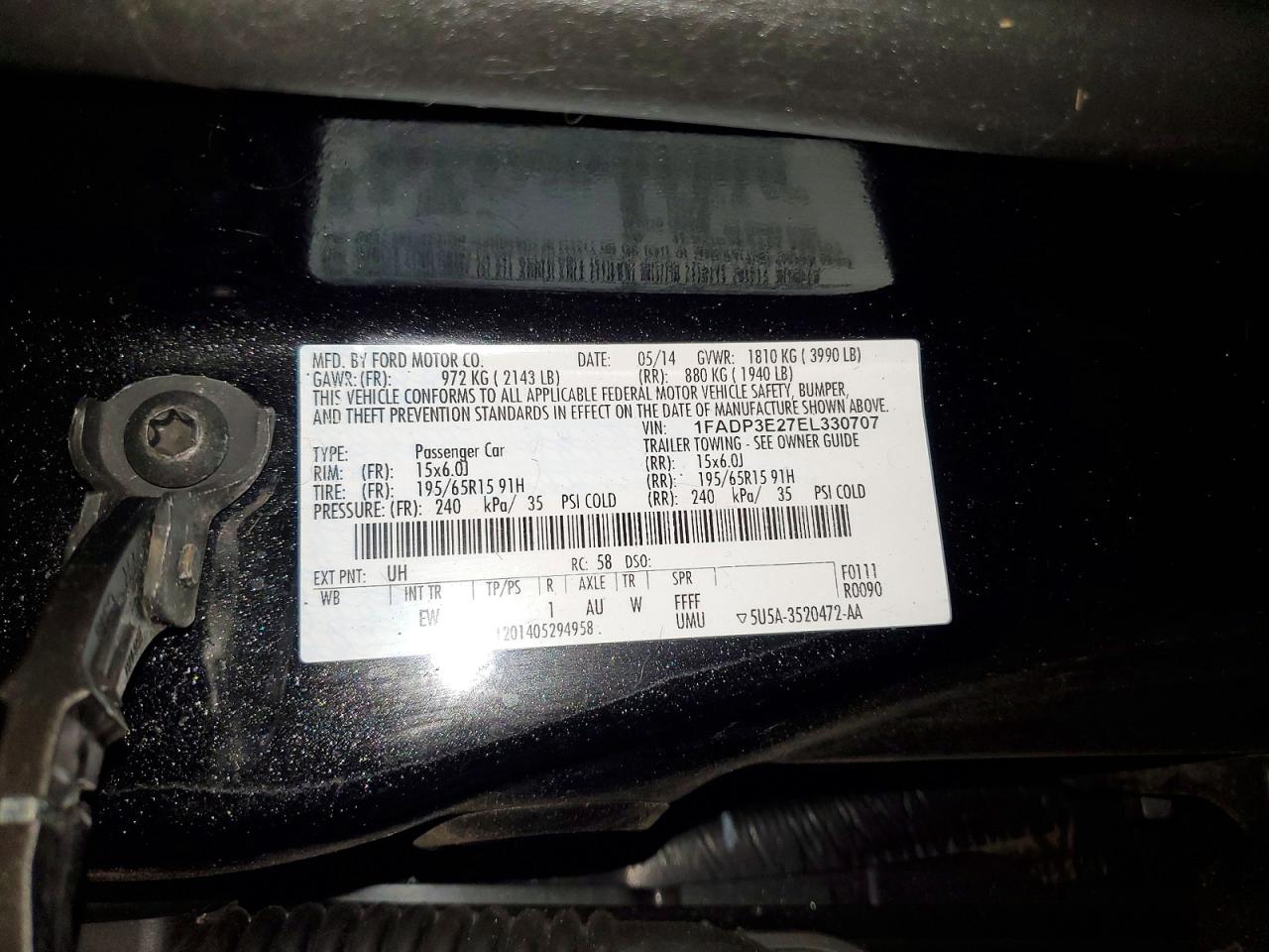 2014 Ford Focus S Black vin: 1FADP3E27EL330707