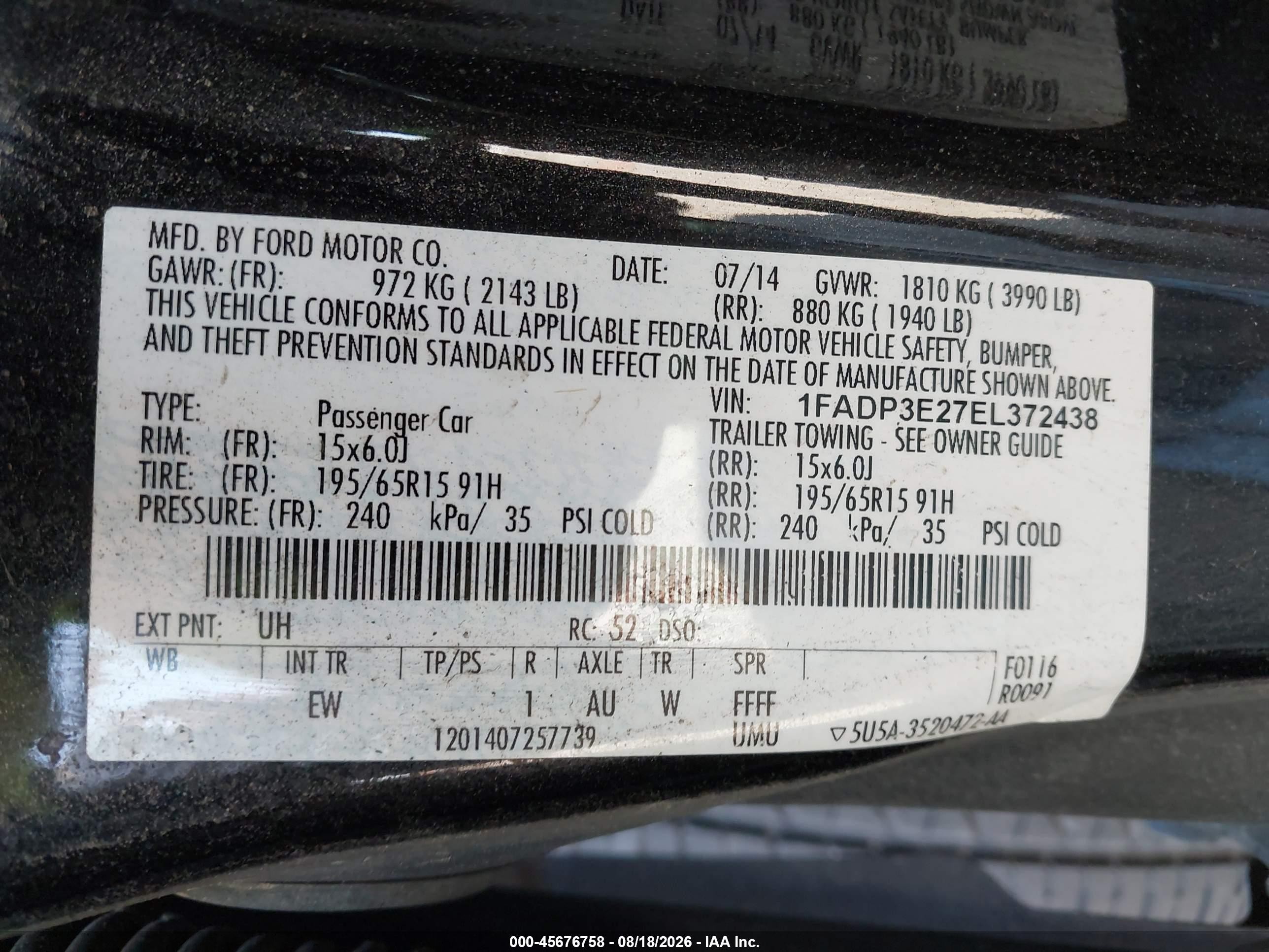 2014 Ford Focus S Black vin: 1FADP3E27EL372438