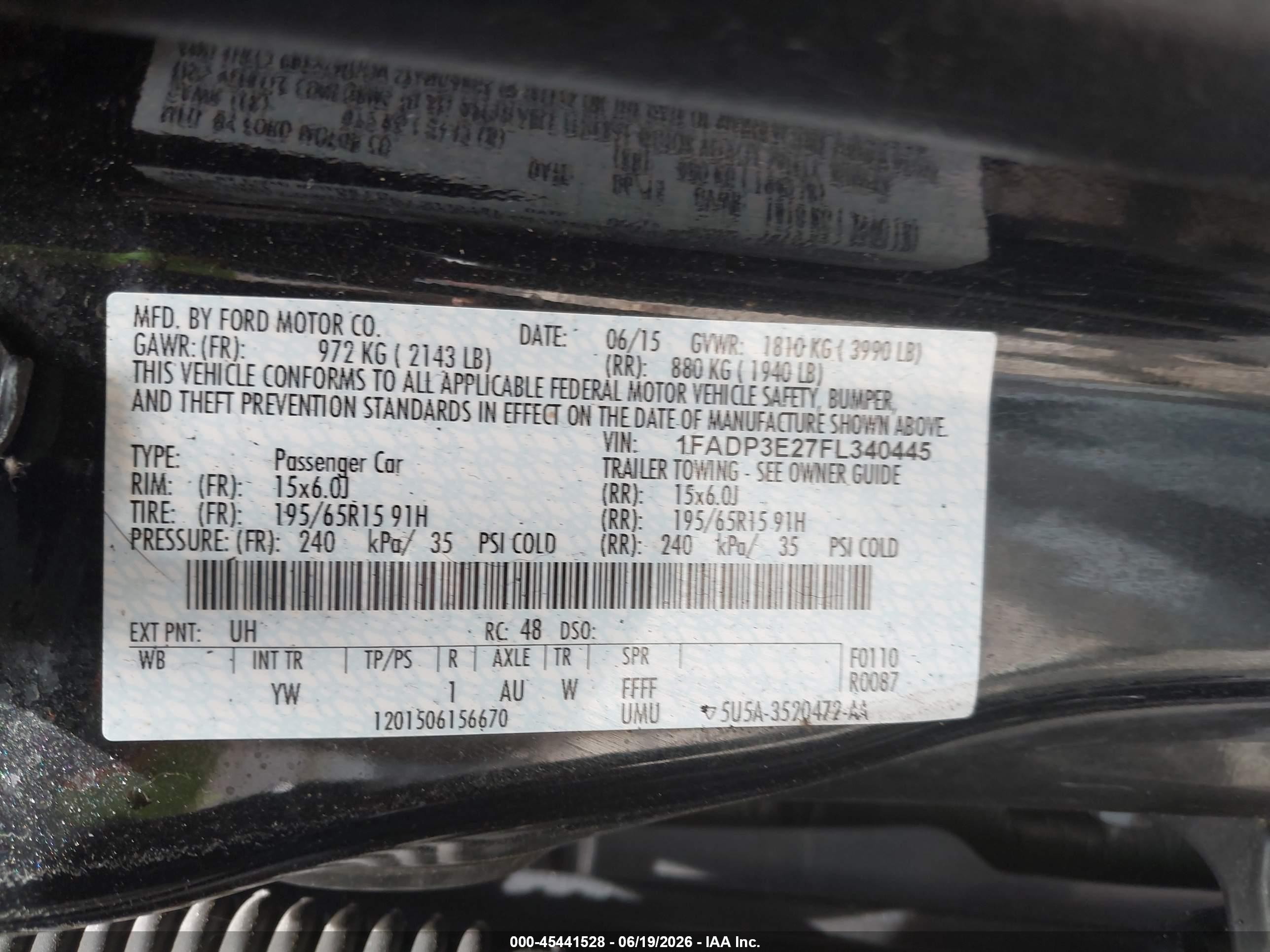 2015 Ford Focus S Black vin: 1FADP3E27FL340445