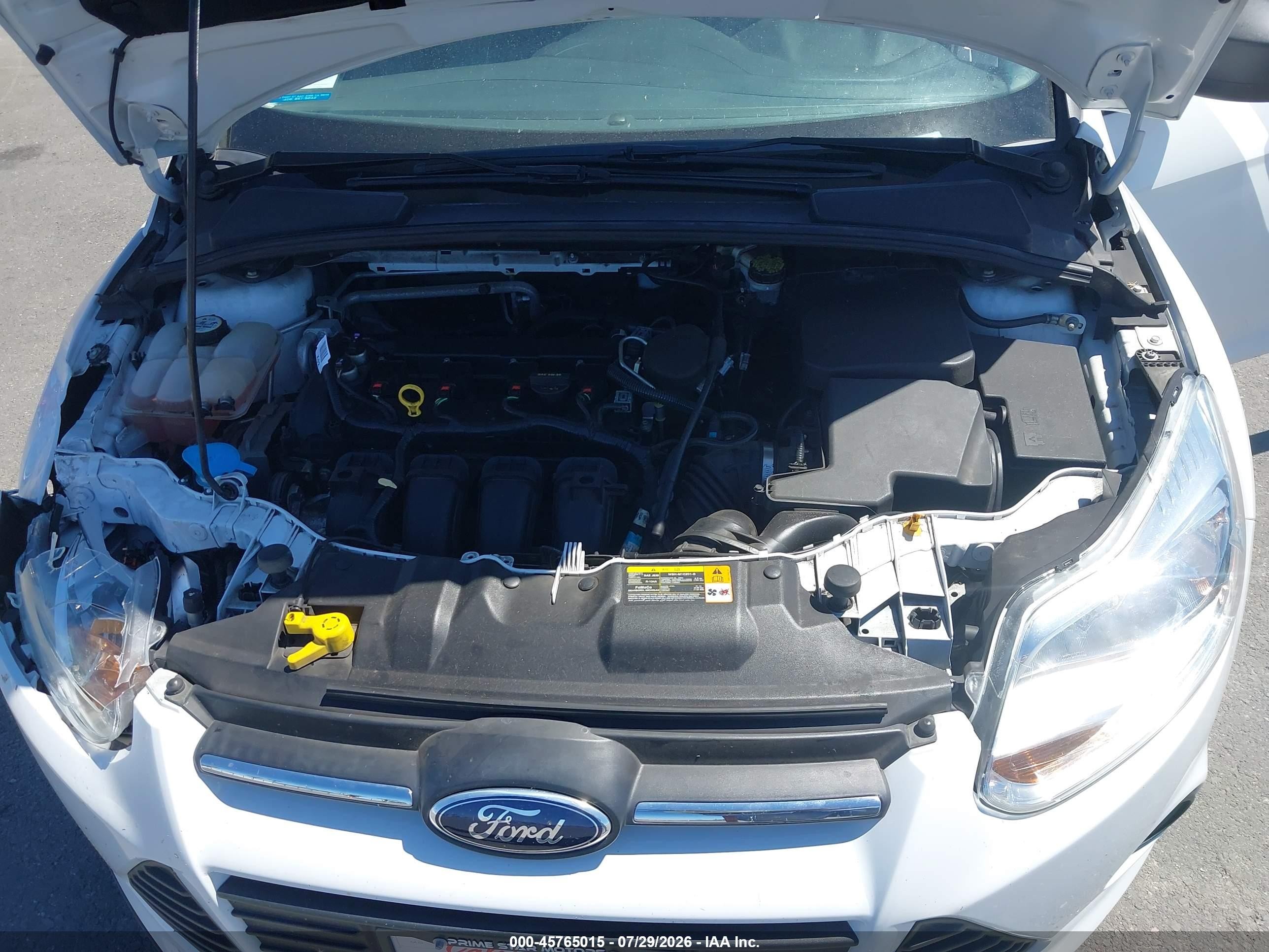 2013 Ford Focus S White vin: 1FADP3E29DL165015