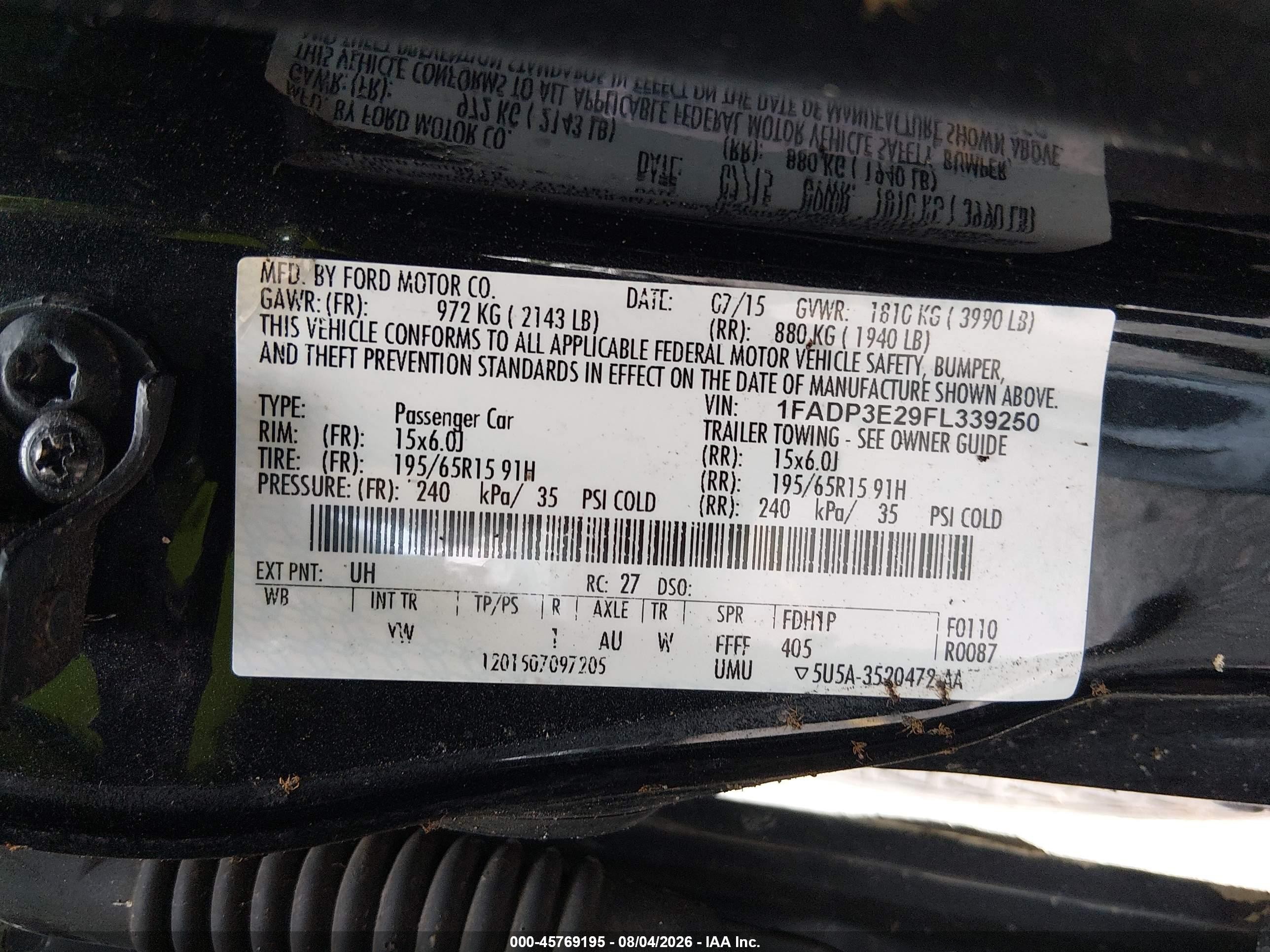 2015 Ford Focus S Black vin: 1FADP3E29FL339250
