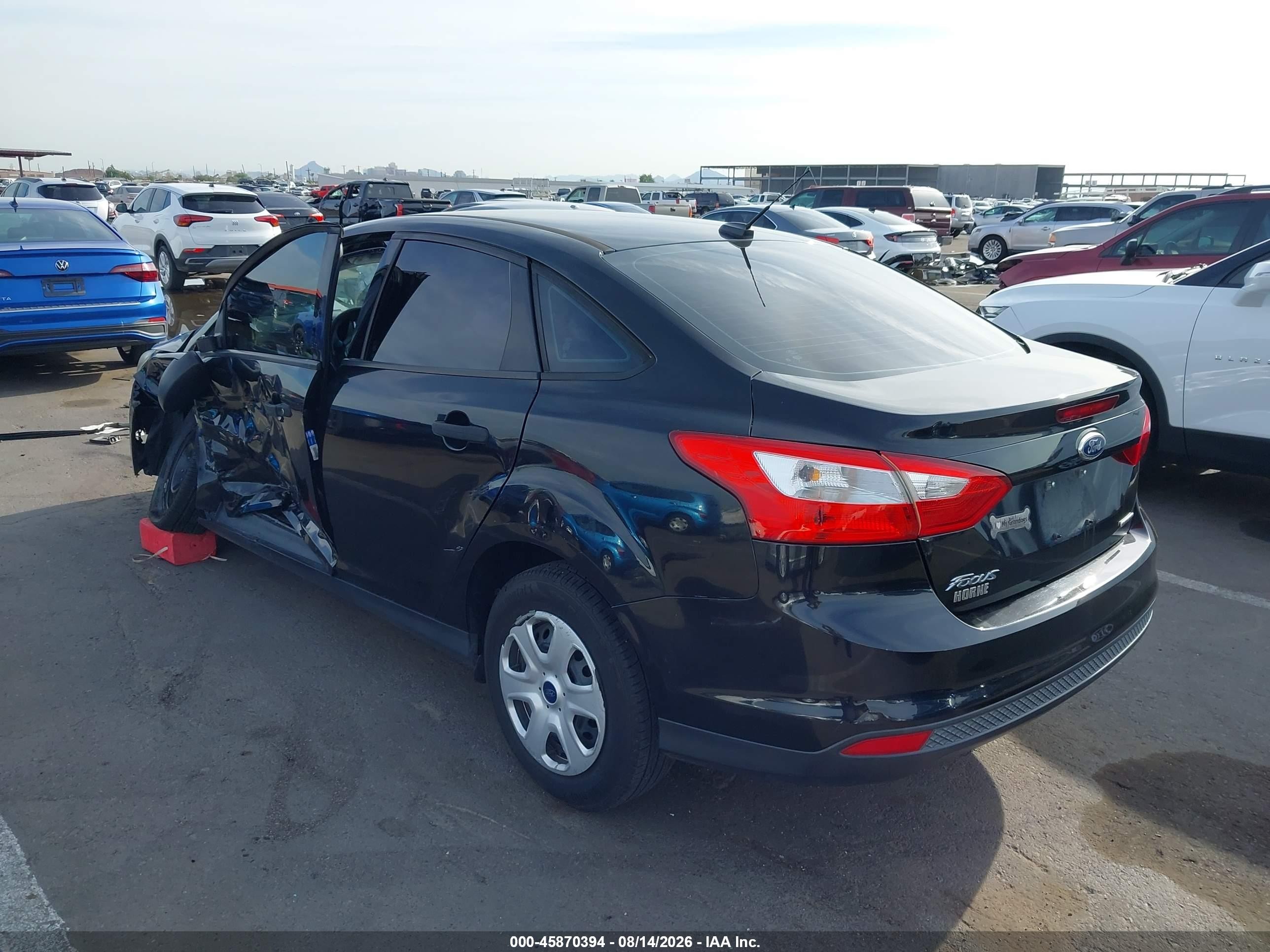 2013 Ford Focus S Black vin: 1FADP3E2XDL313771