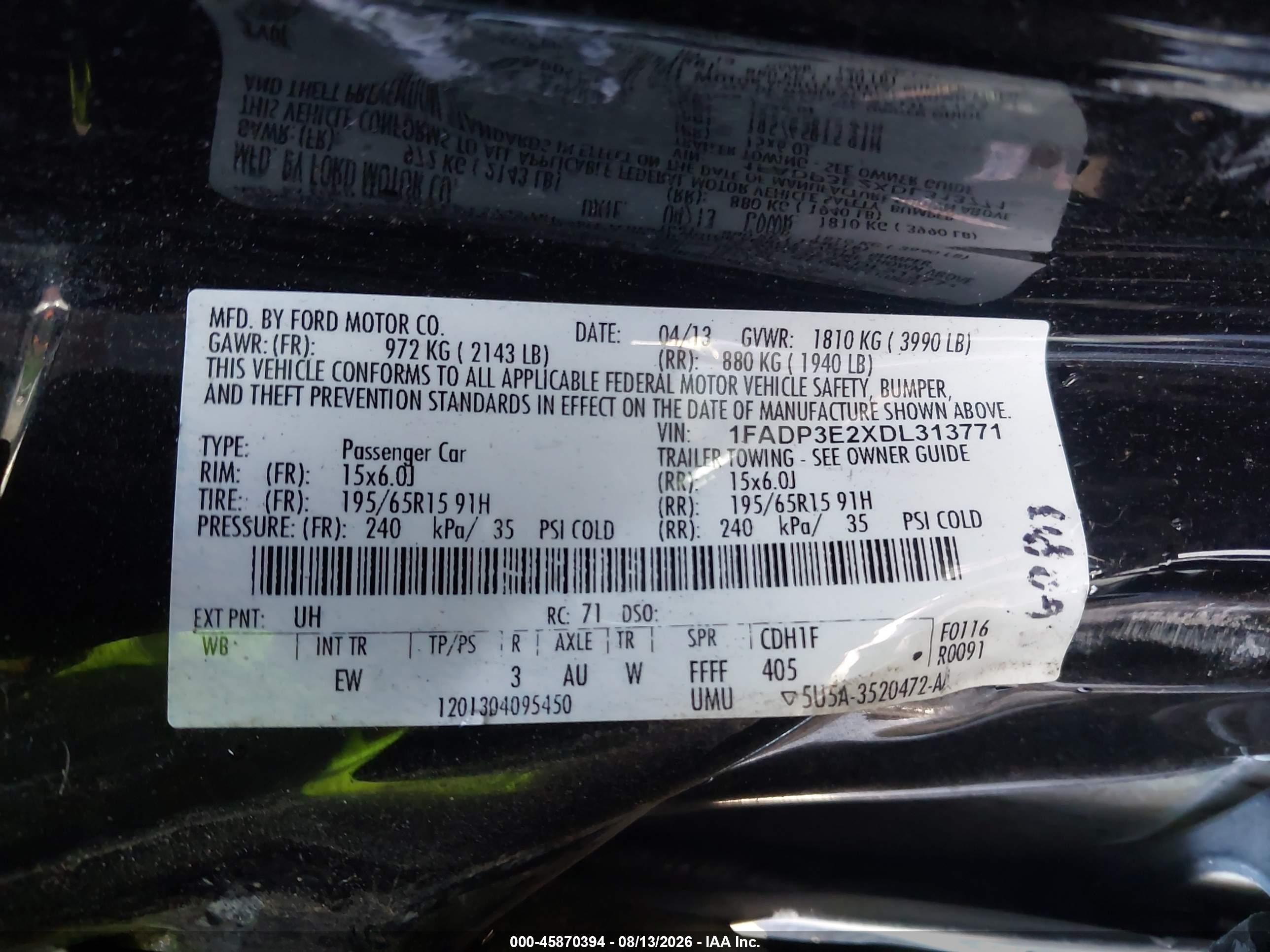 2013 Ford Focus S Black vin: 1FADP3E2XDL313771