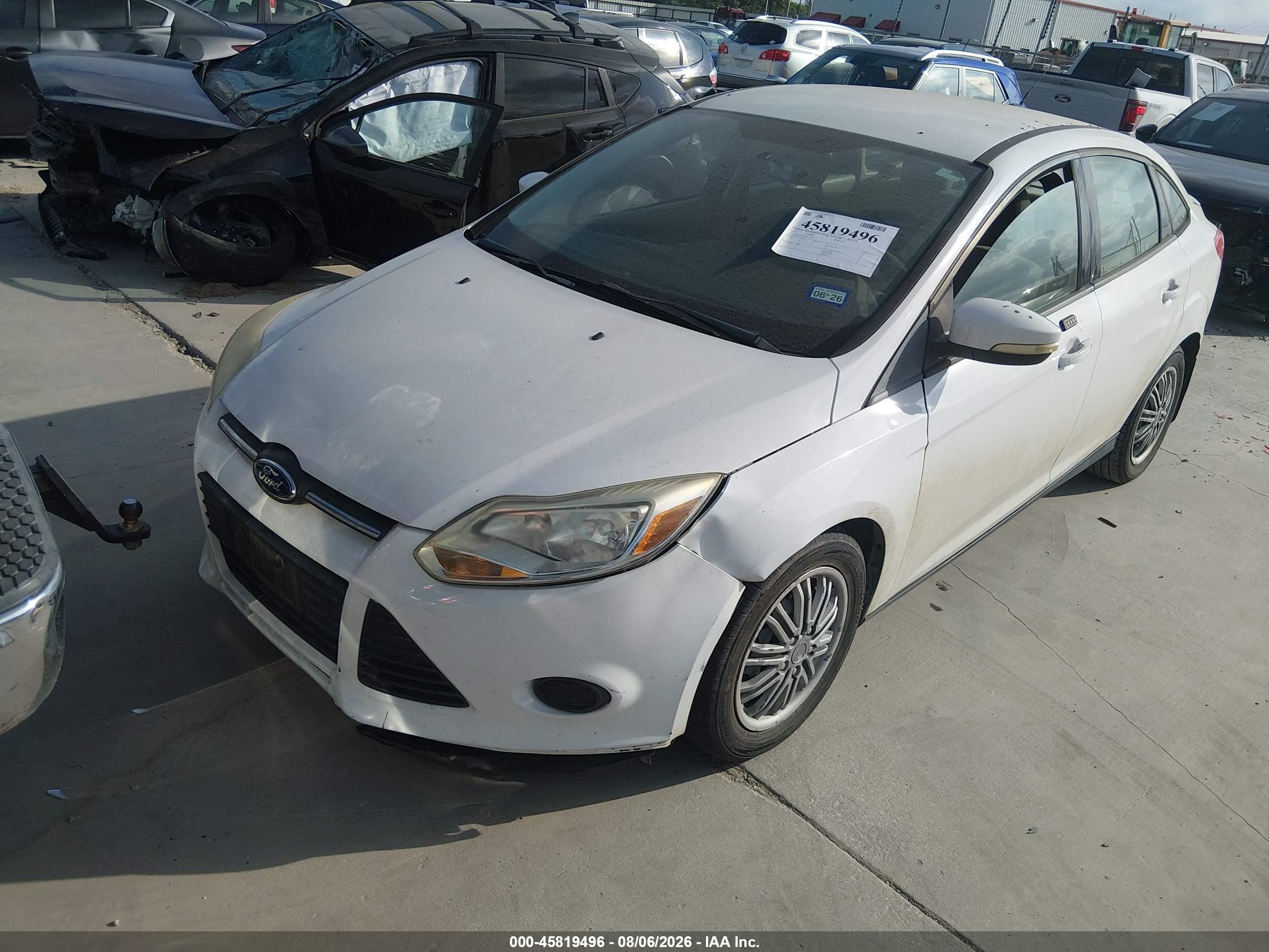 2013 Ford Focus Se White vin: 1FADP3F20DL115599