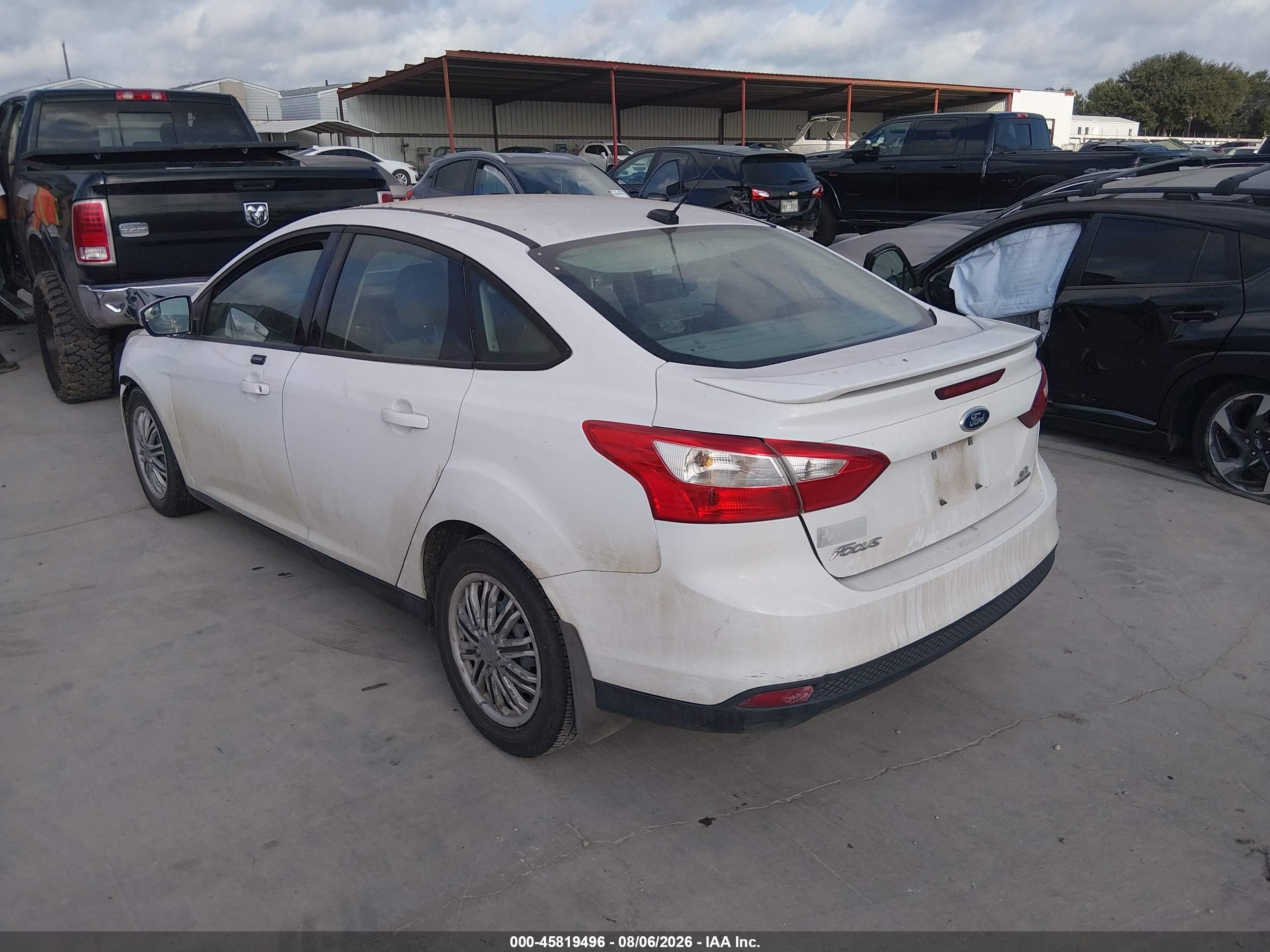 2013 Ford Focus Se White vin: 1FADP3F20DL115599