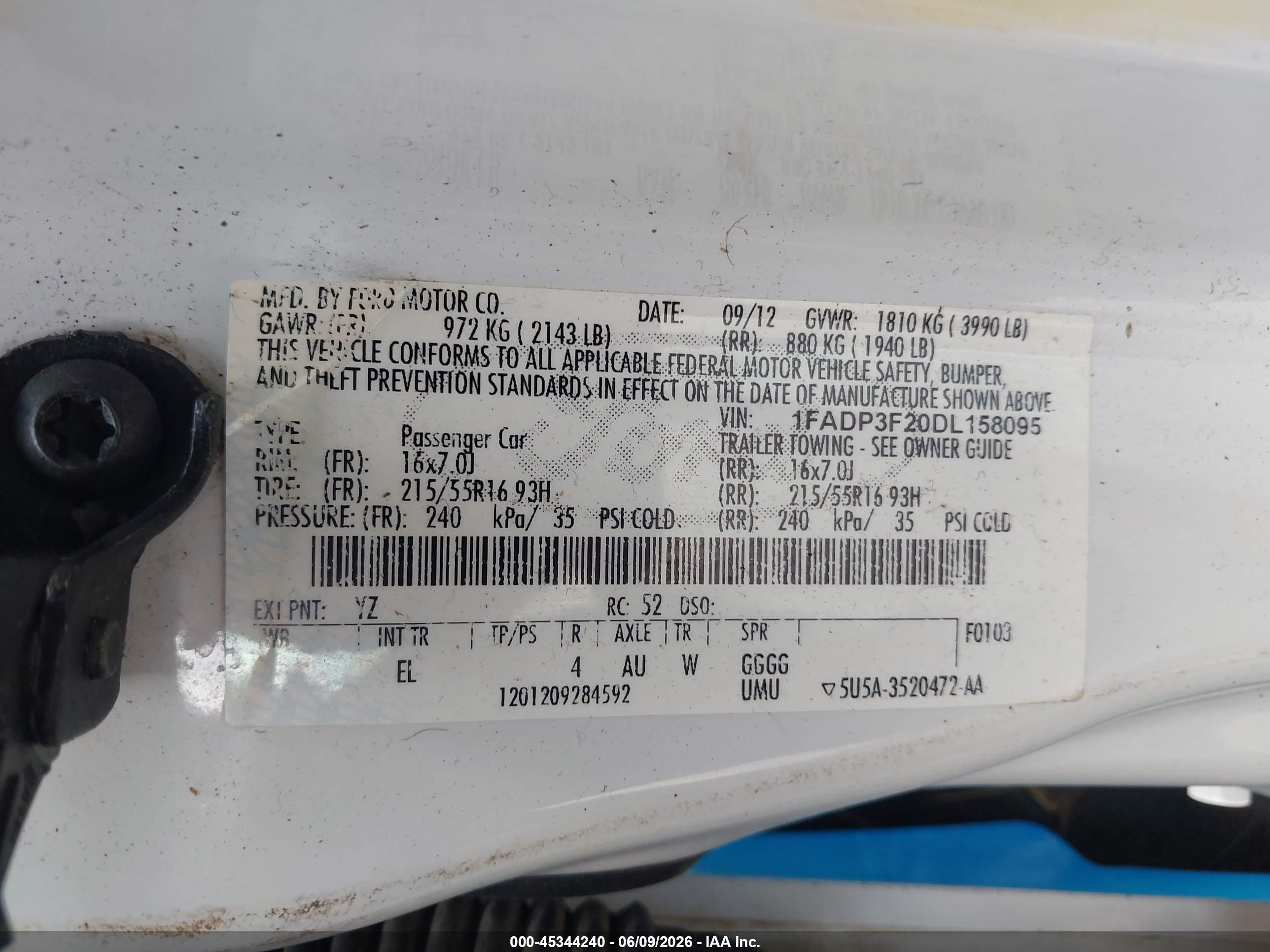 2013 Ford Focus Se White vin: 1FADP3F20DL158095