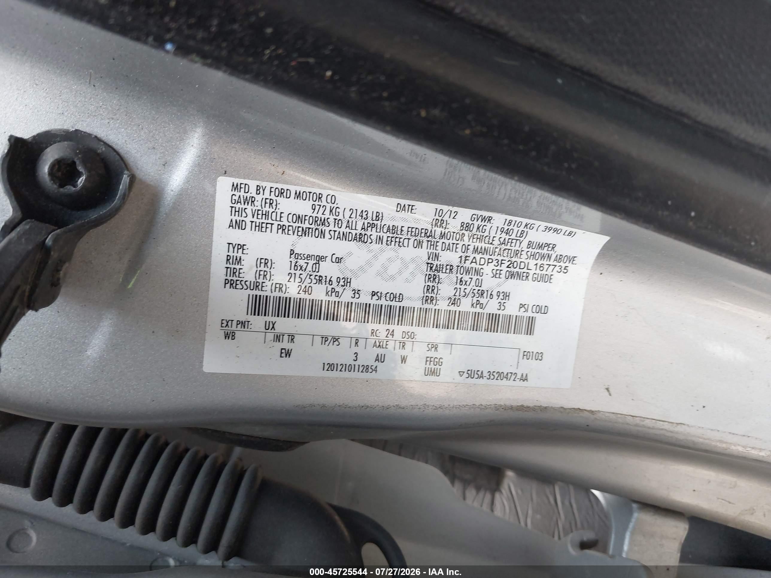 2013 Ford Focus Se Silver vin: 1FADP3F20DL167735