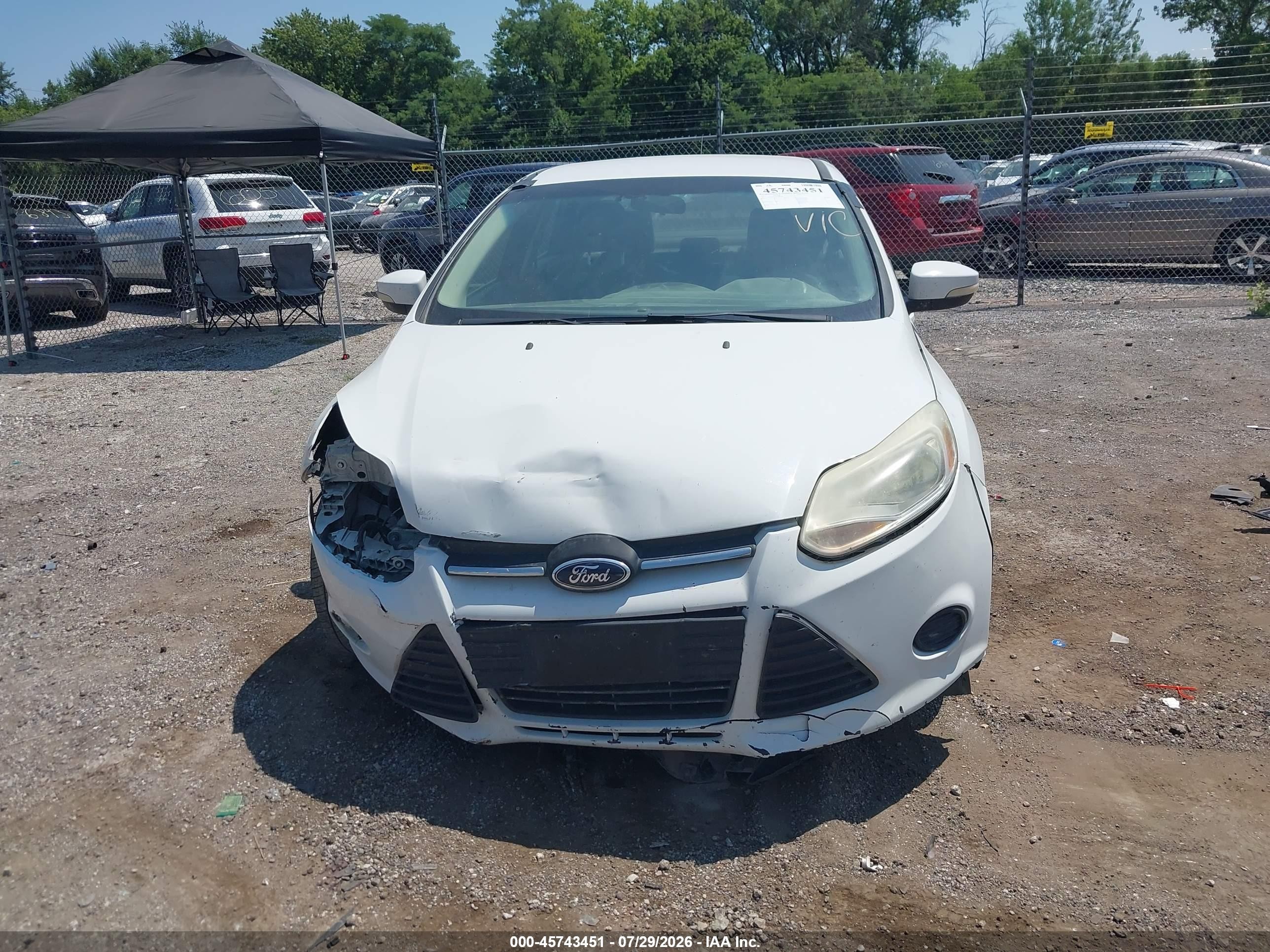2013 Ford Focus Se White vin: 1FADP3F20DL188374