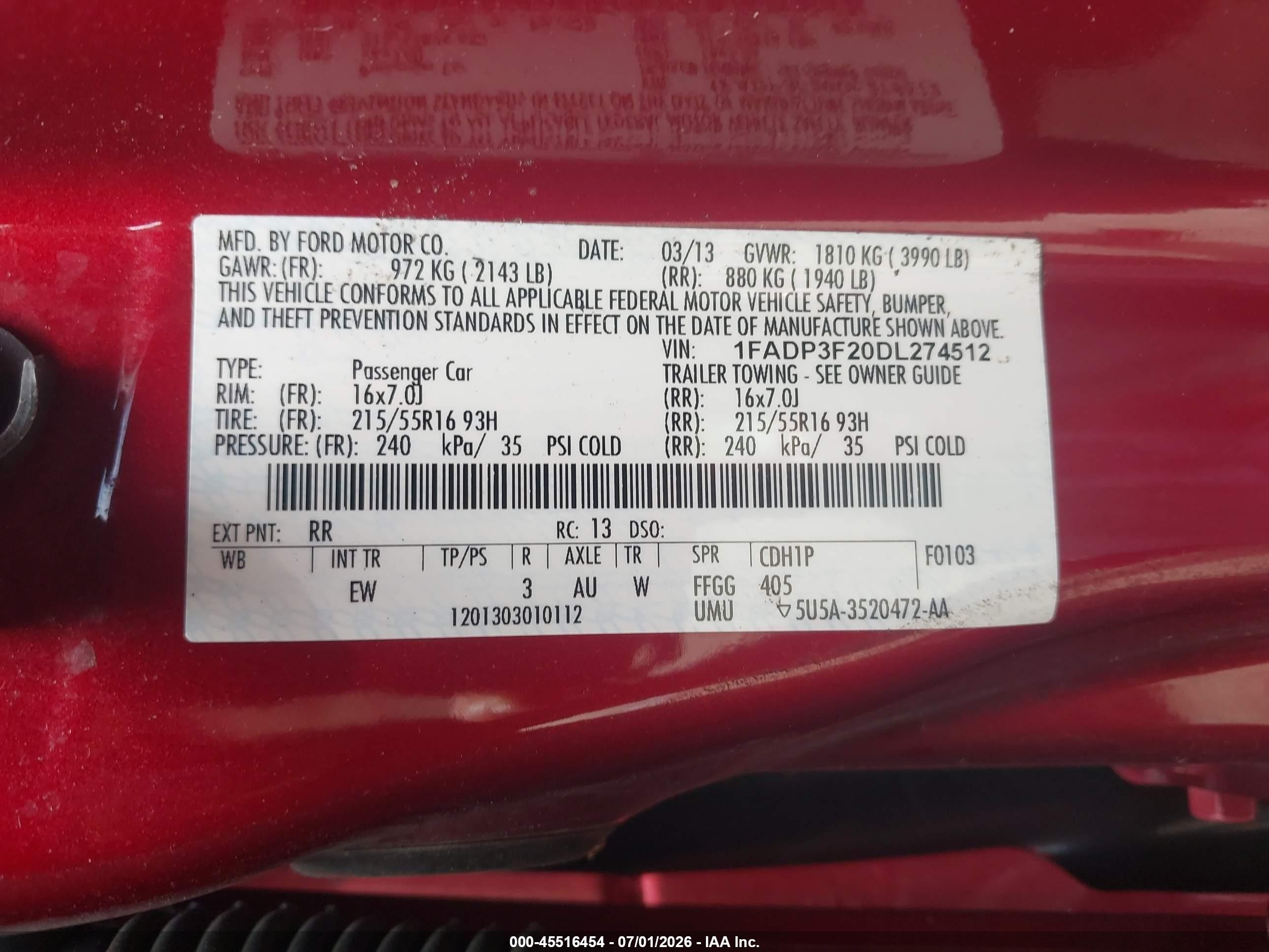 2013 Ford Focus Se Red vin: 1FADP3F20DL274512