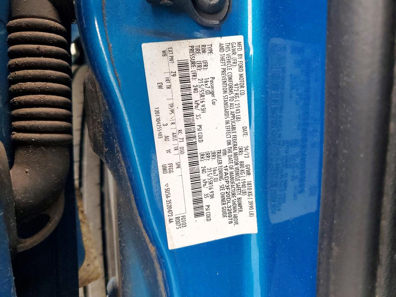 2013 Ford Focus Se Blue vin: 1FADP3F20DL326978