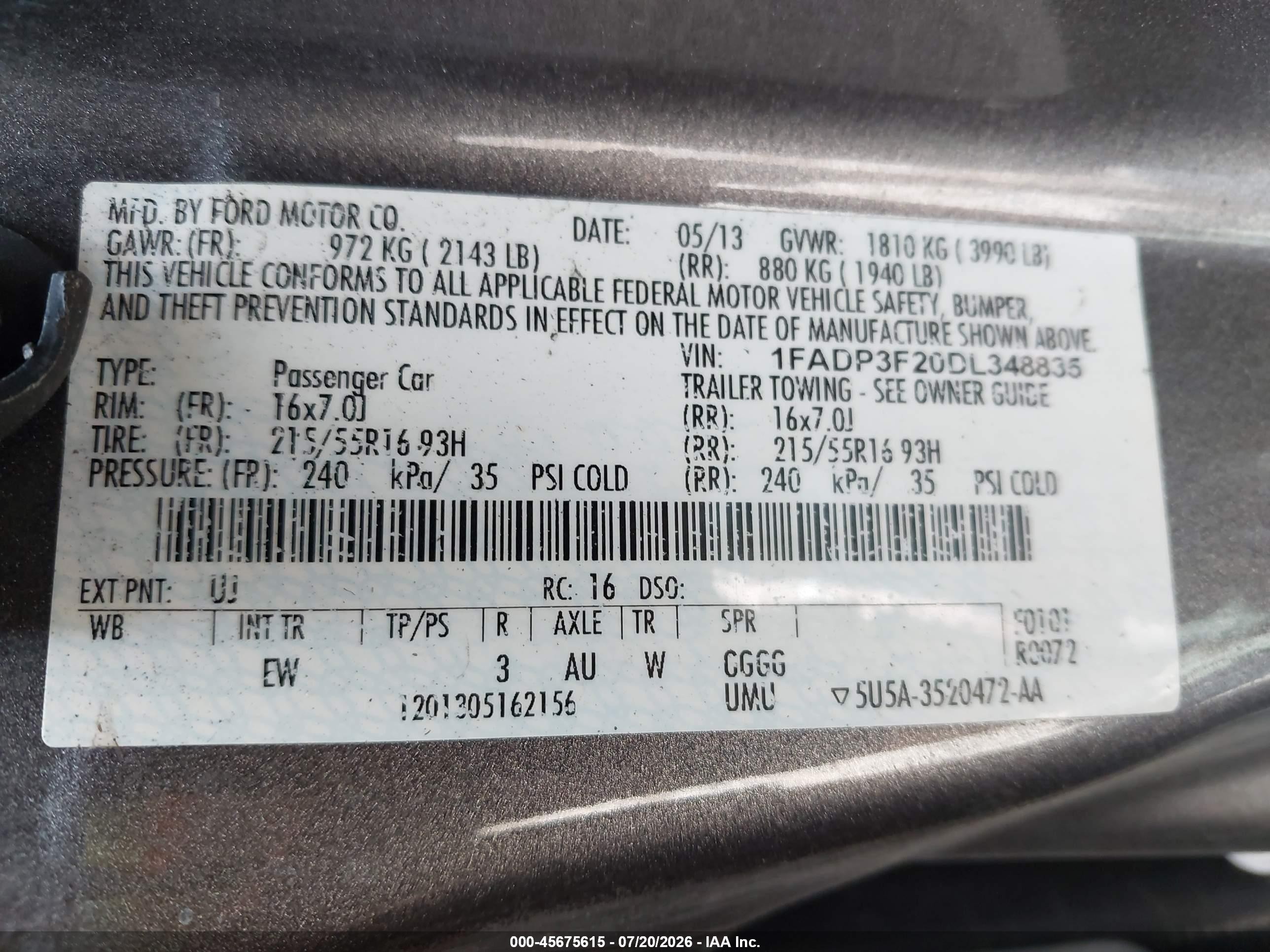 2013 Ford Focus Se Gray vin: 1FADP3F20DL348835