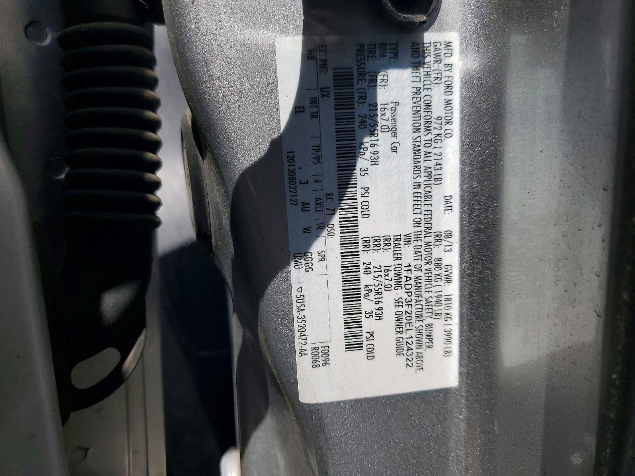 2014 Ford Focus Se Silver vin: 1FADP3F20EL124322