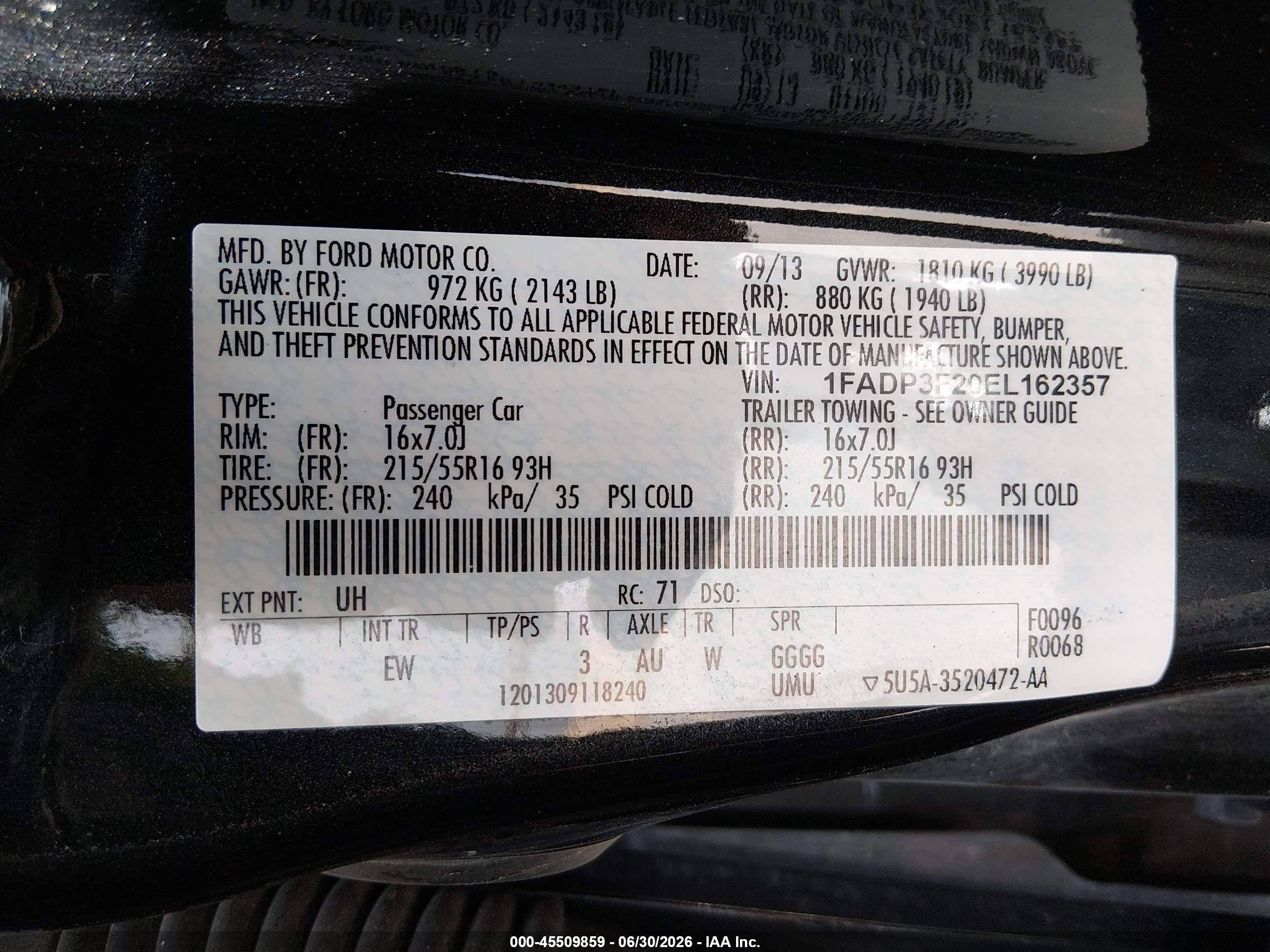 2014 Ford Focus Se Black vin: 1FADP3F20EL162357