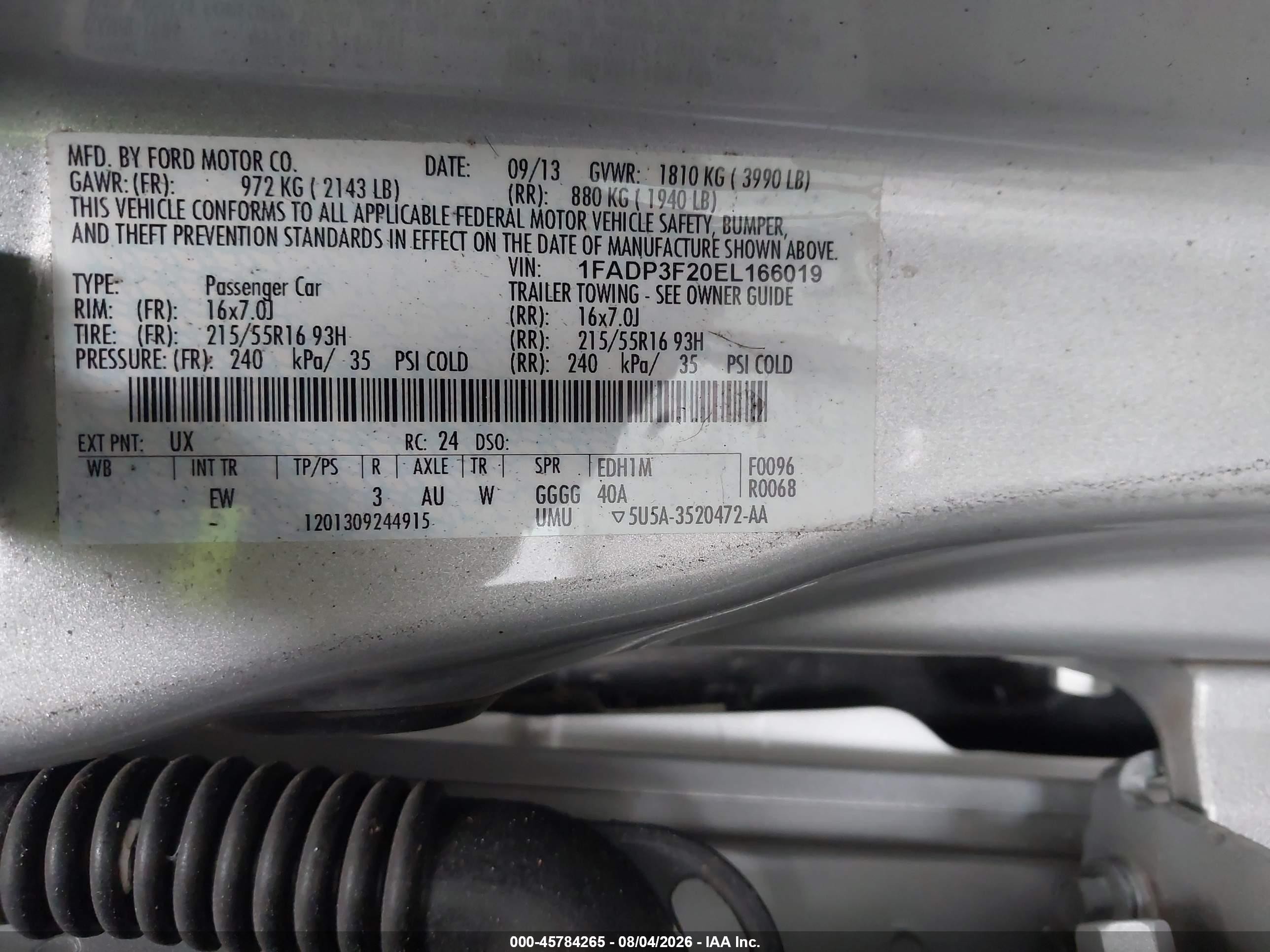 2014 Ford Focus Se Silver vin: 1FADP3F20EL166019