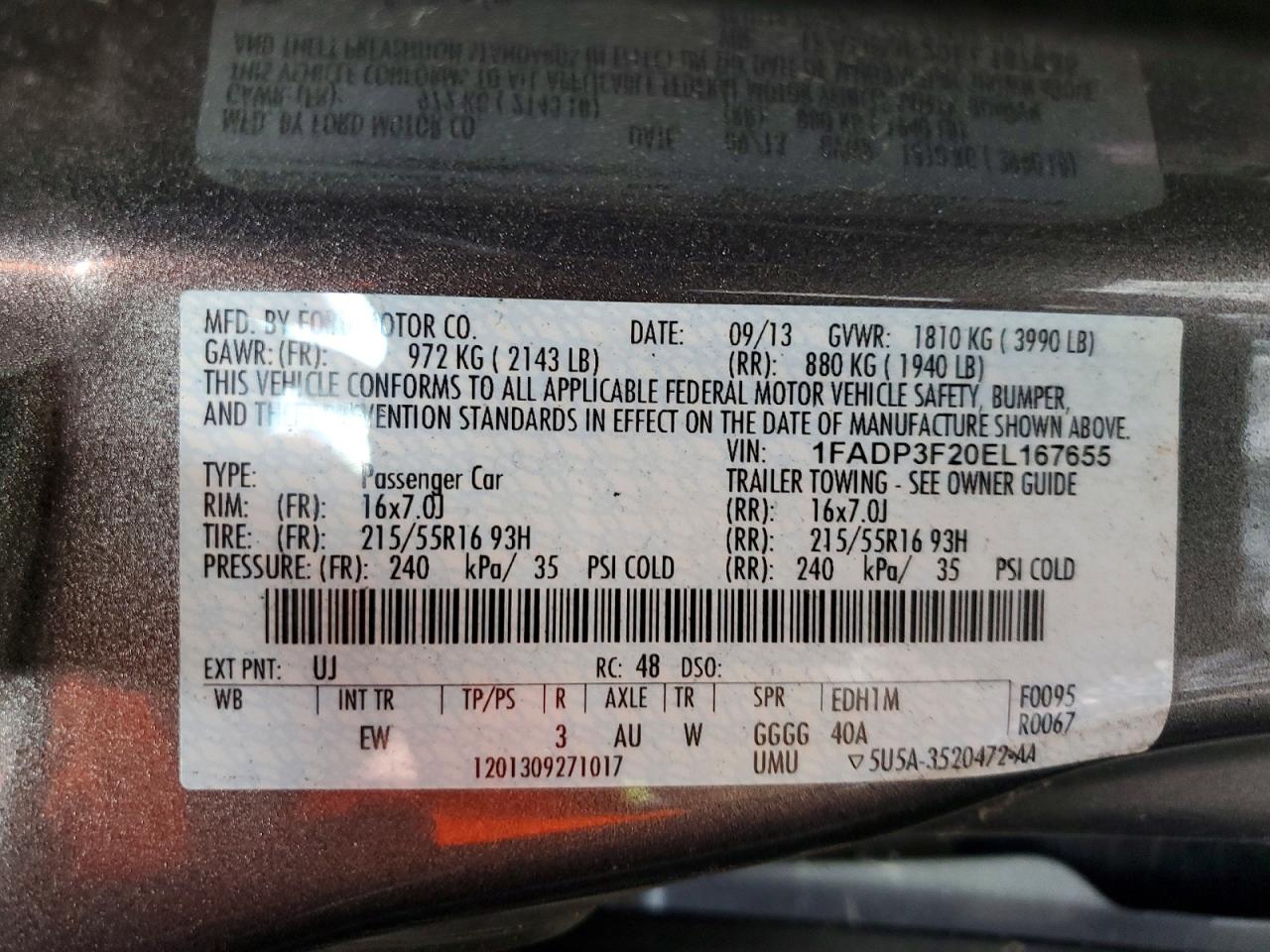 2014 Ford Focus Se Gray vin: 1FADP3F20EL167655
