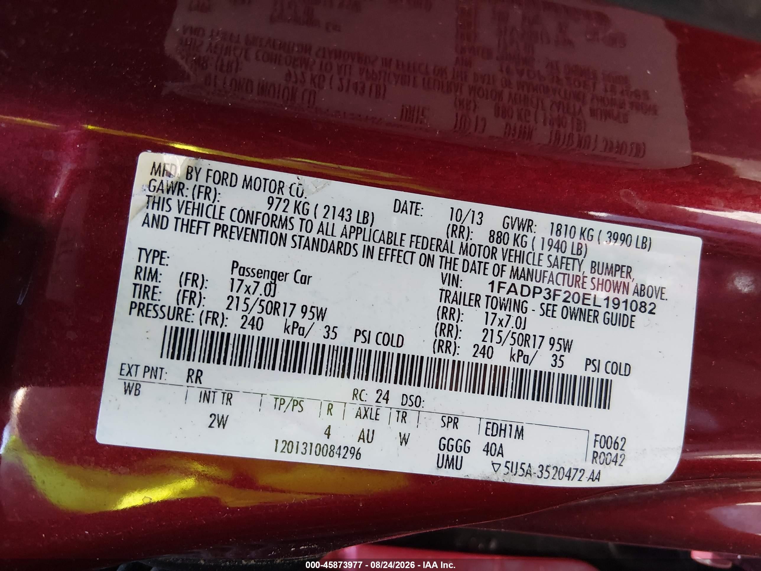 2014 Ford Focus Se Red vin: 1FADP3F20EL191082