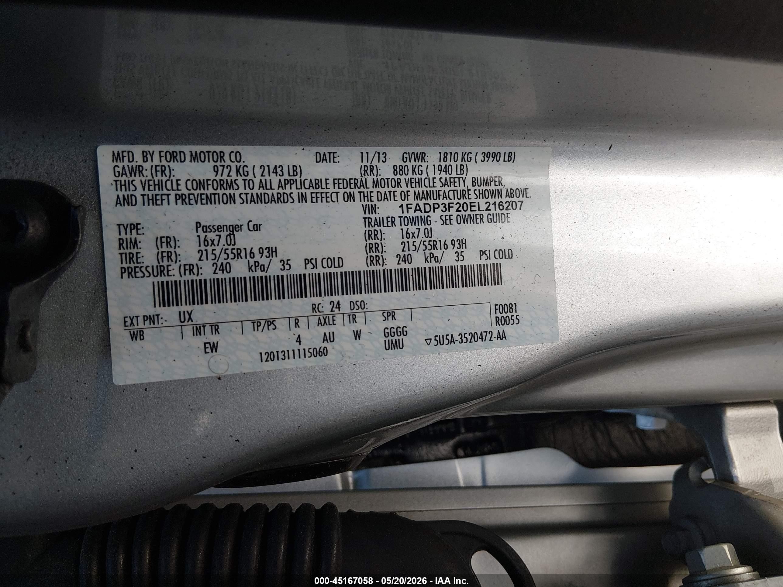 2014 Ford Focus Se Silver vin: 1FADP3F20EL216207