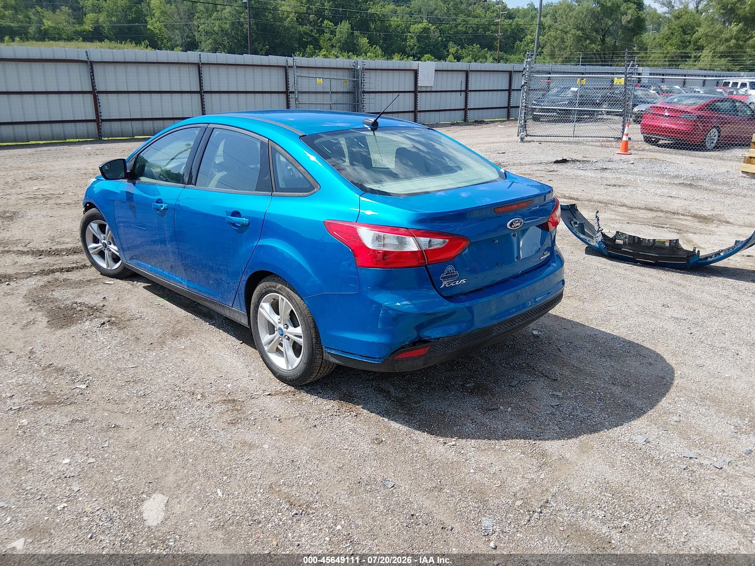 2014 Ford Focus Se Blue vin: 1FADP3F20EL218670