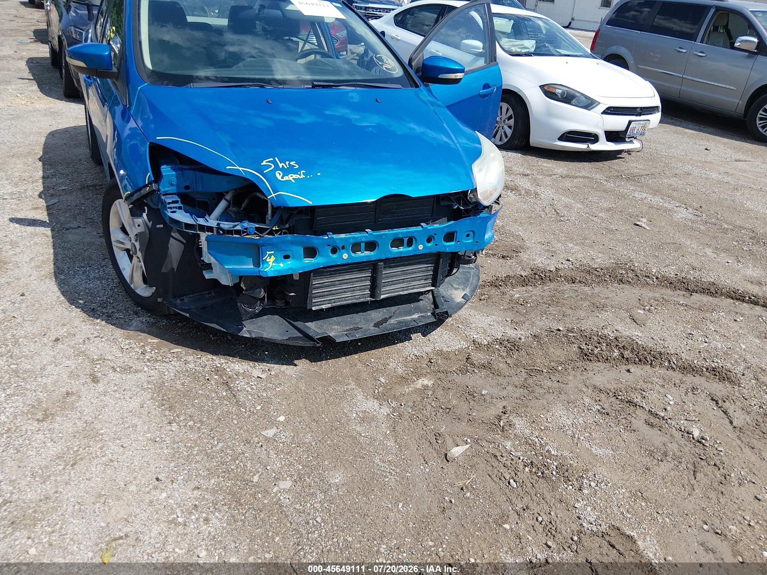 2014 Ford Focus Se Blue vin: 1FADP3F20EL218670