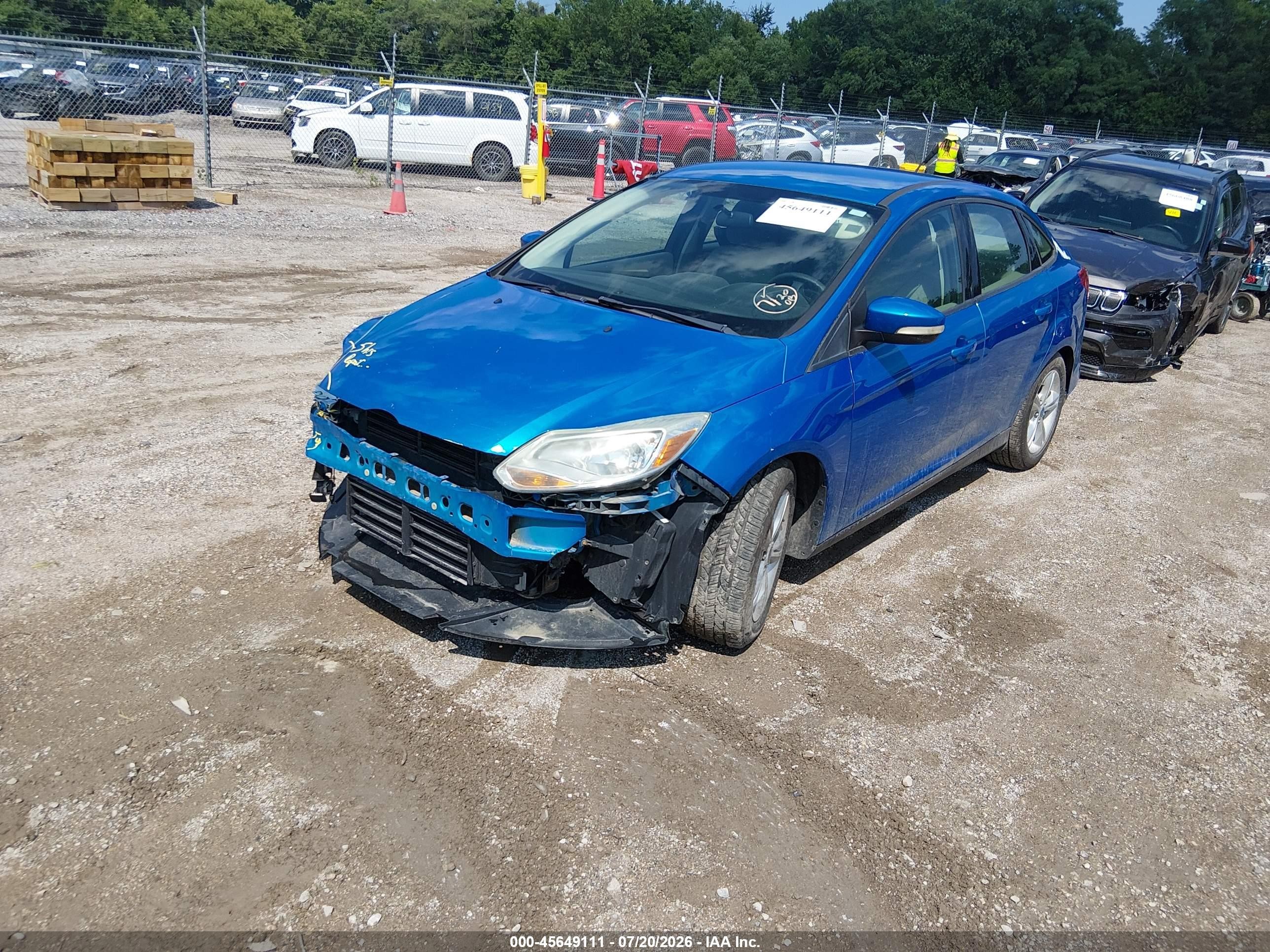 2014 Ford Focus Se Blue vin: 1FADP3F20EL218670