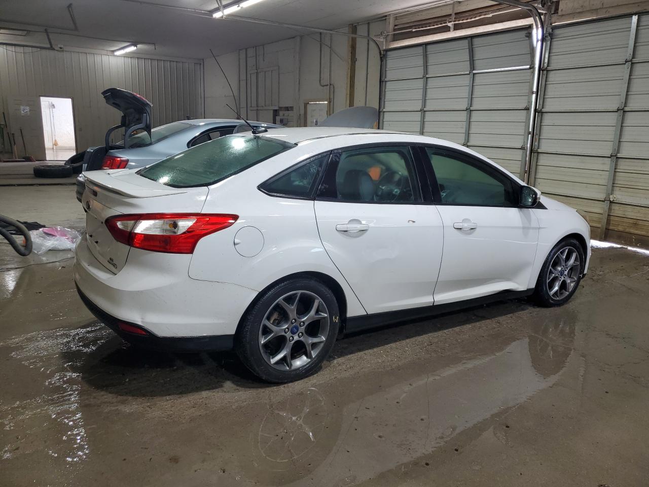 2014 Ford Focus Se White vin: 1FADP3F20EL234027 Damage: Right Rear Door, Dent(S) W/ Paint Dmg, 3 To 4 Inches