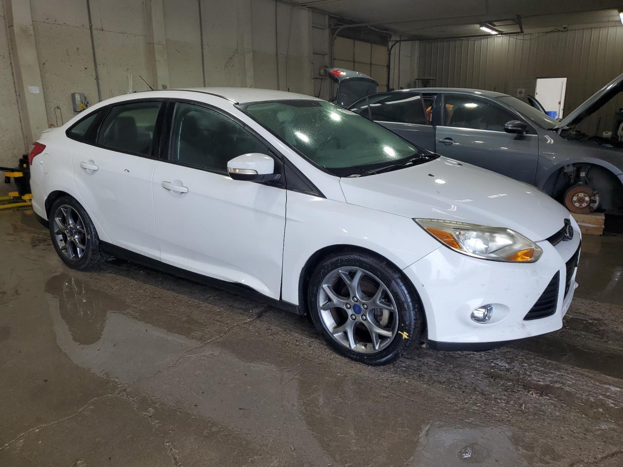 2014 Ford Focus Se White vin: 1FADP3F20EL234027 Damage: Right Front Door, Dent(S) W/ Paint Dmg, > 12 Inches