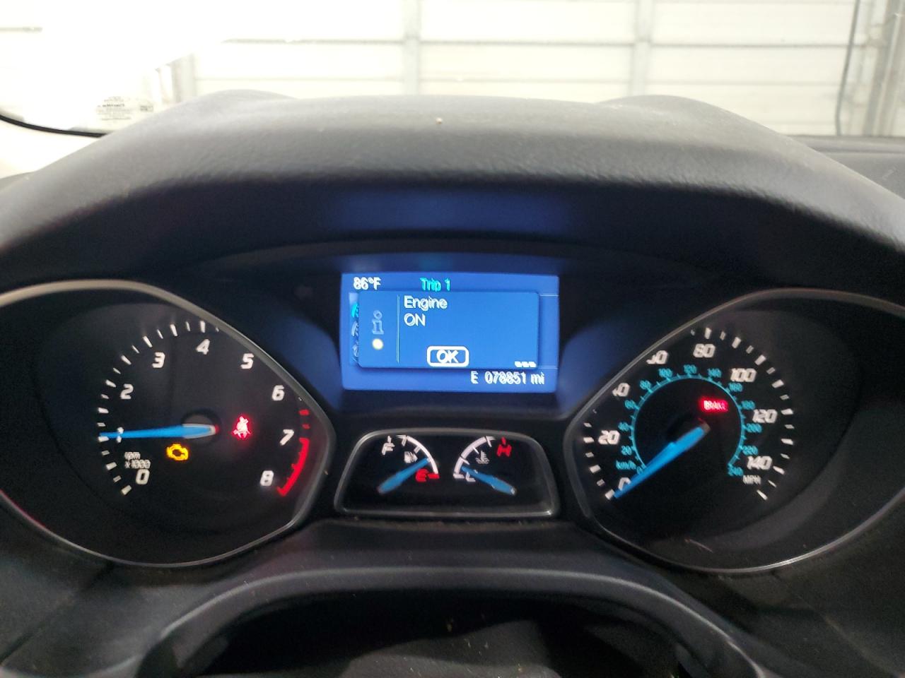 2014 Ford Focus Se White vin: 1FADP3F20EL234027 Damage: Warning Light - Engine, On, Unacceptable