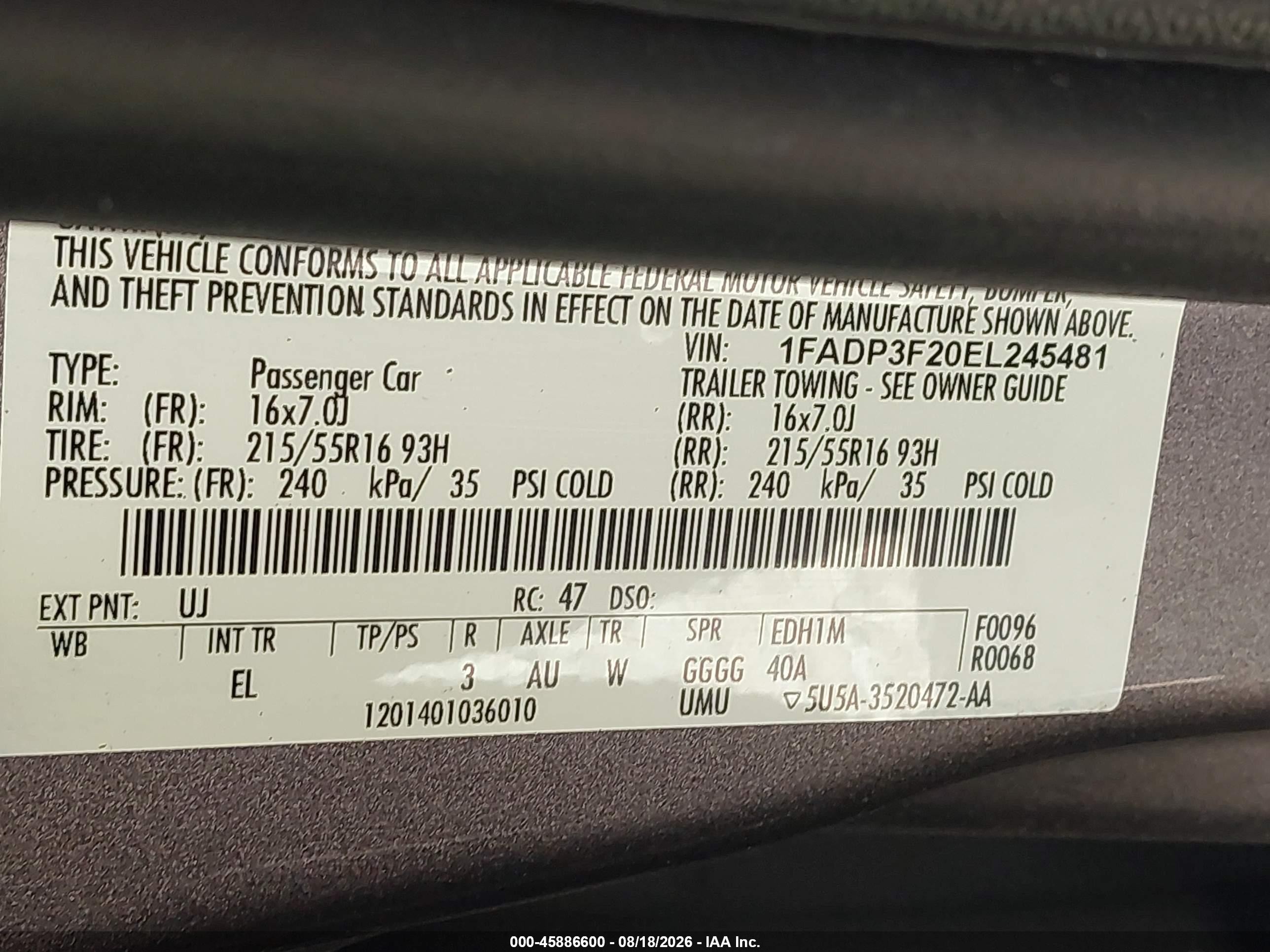 2014 Ford Focus Se Gray vin: 1FADP3F20EL245481