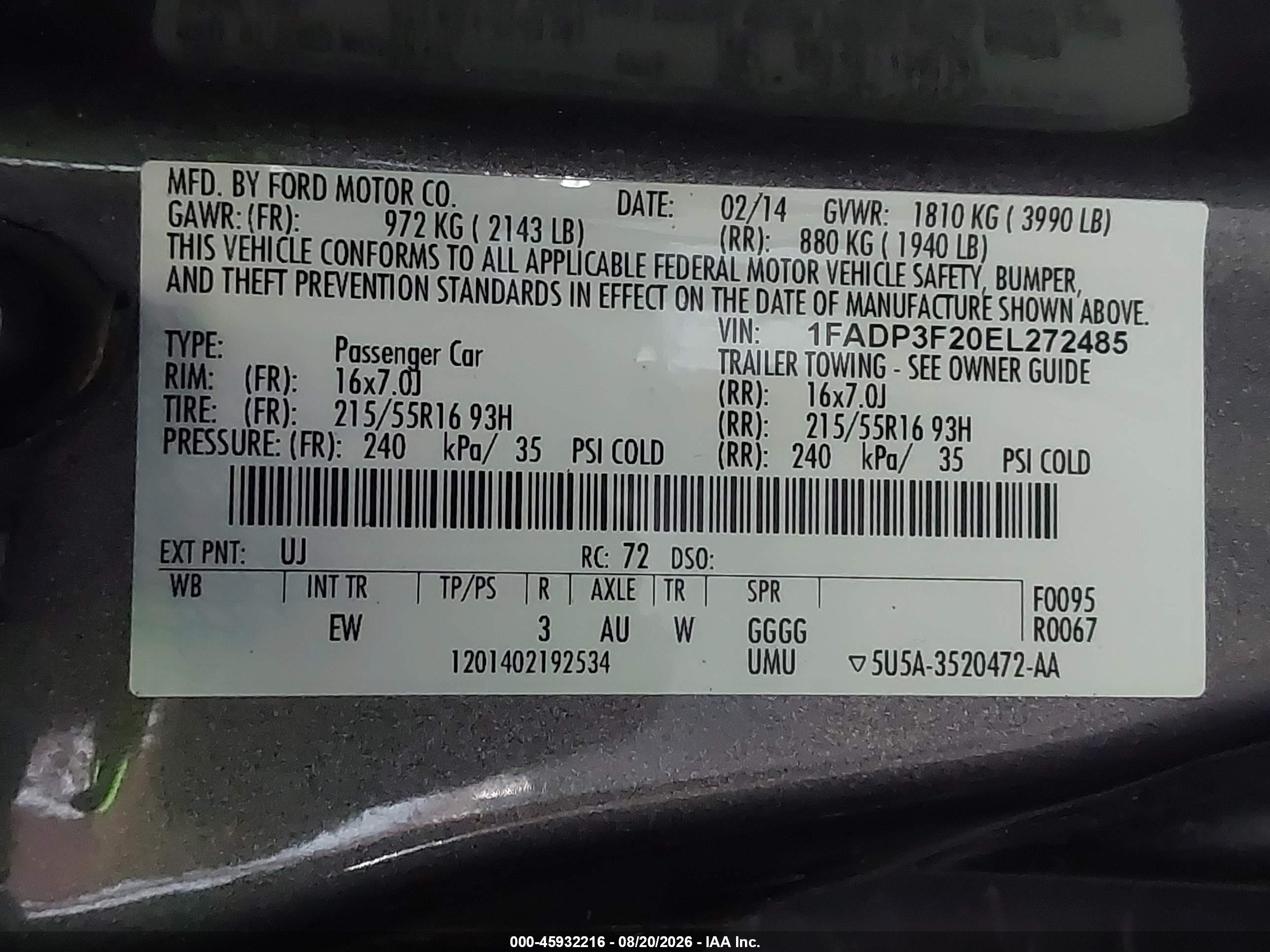 2014 Ford Focus Se Gray vin: 1FADP3F20EL272485